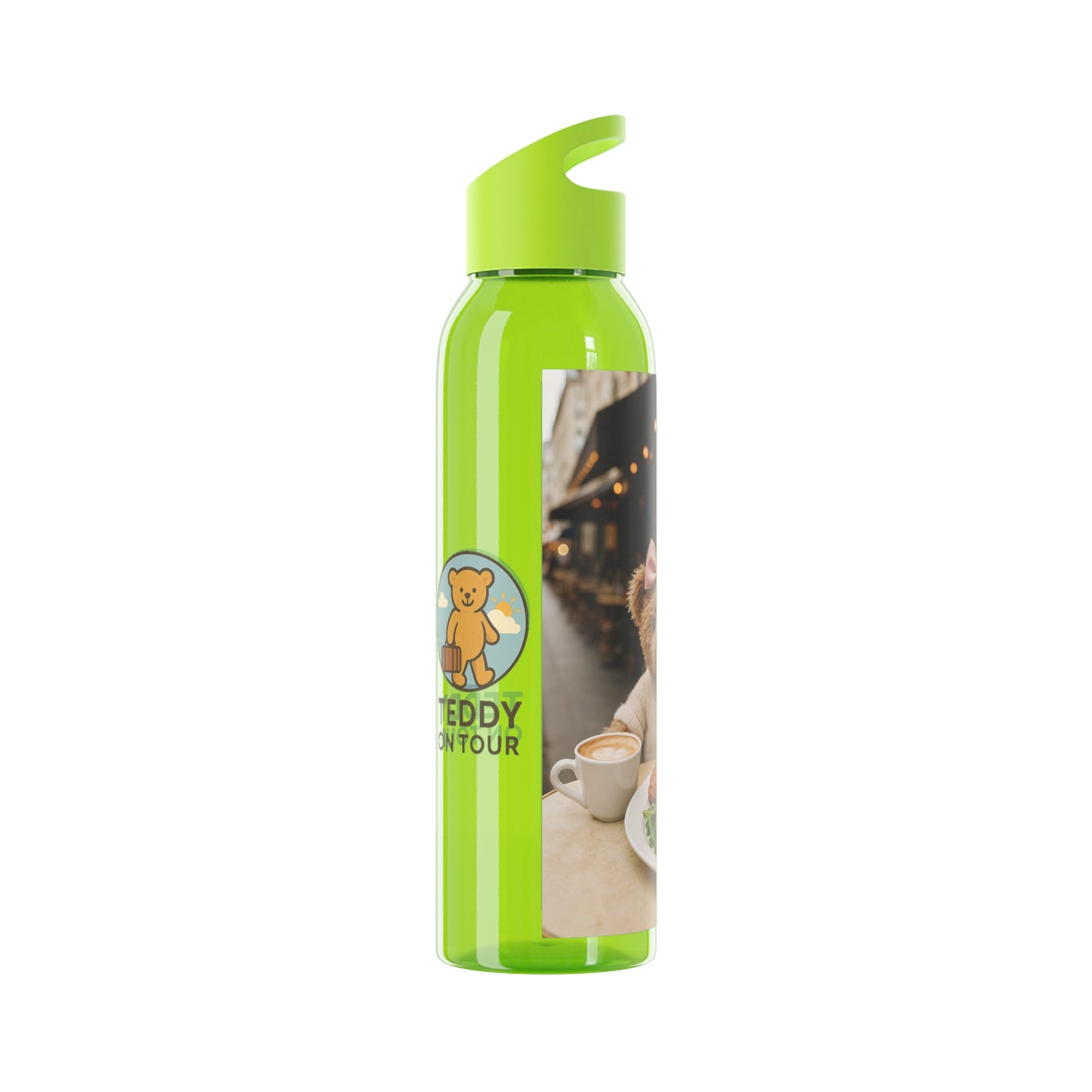Teddy on Tour Luna in Paris Sky Water Bottle