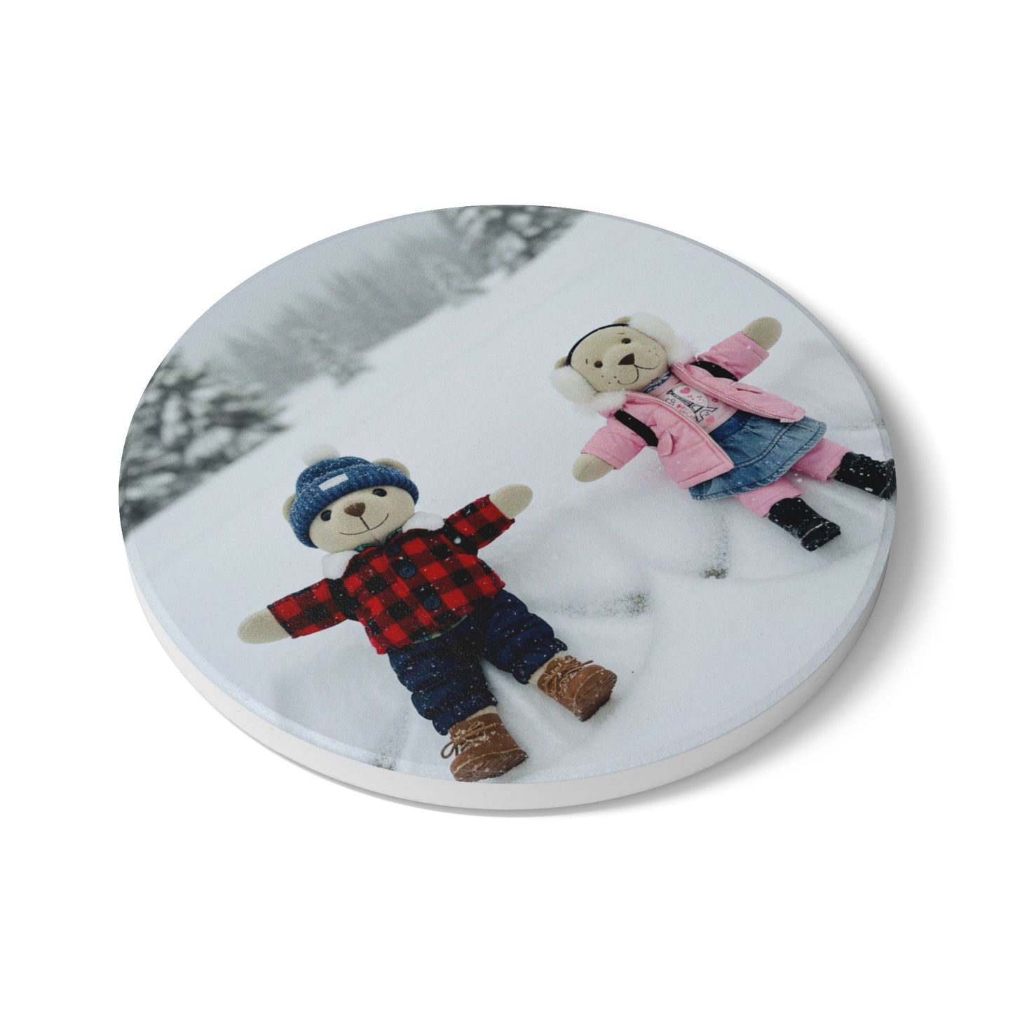 Teddy on Tour TB and Pippa Climb Everest Ceramic Coaster