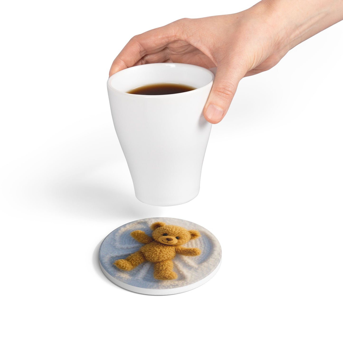 Teddy on Tour Christmas 2025 Ceramic Coaster