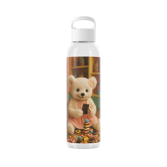Teddy on Tour Bella in a sweet shop Sky Water Bottle