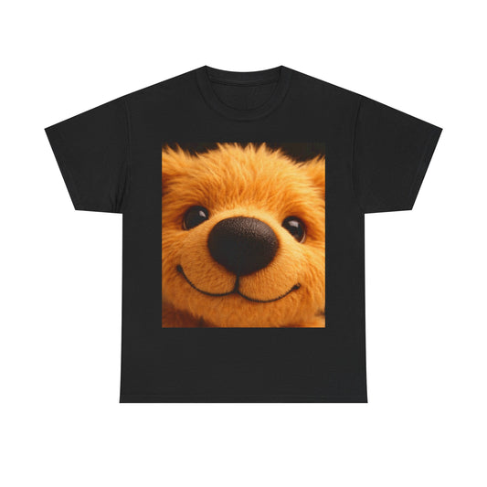Teddy On Tour – Close Up Scruffy Teddy Unisex Adult Heavy Cotton Tee