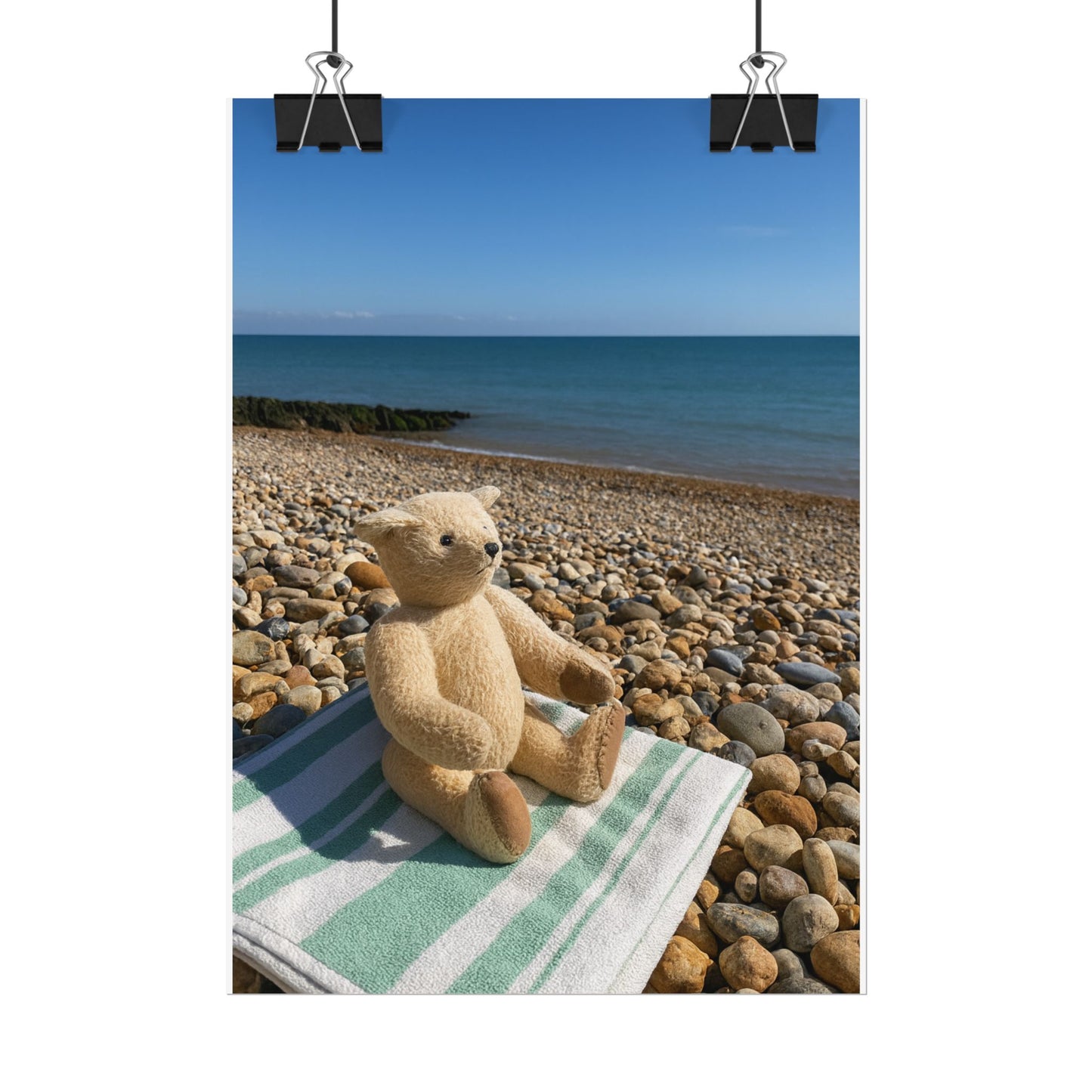 Teddy on Tour Bexhill Beach Rolled Posters