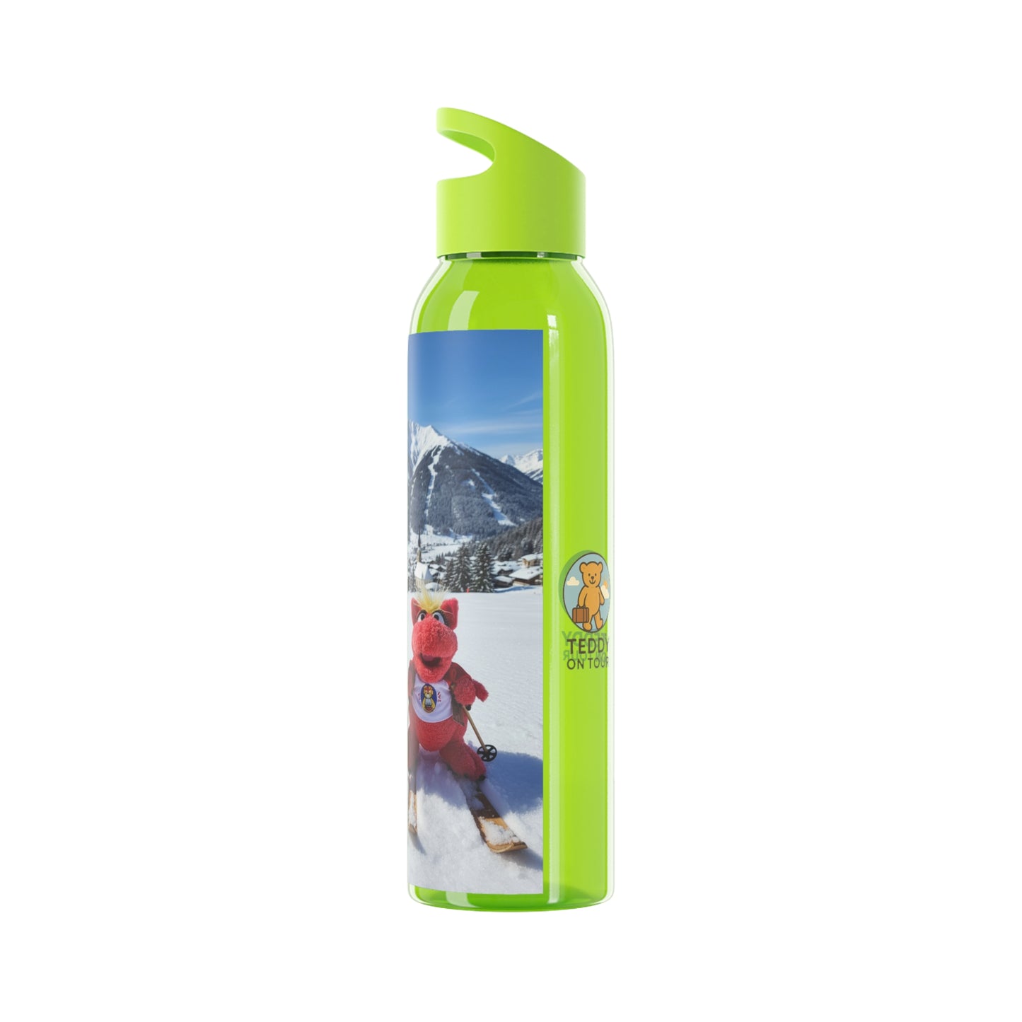 Teddy on Tour Octey and Elsie in Seefeld-in-Tirol Austria Sky Water Bottle