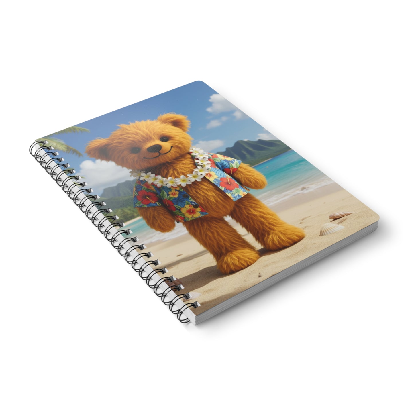 Teddy On tour stationery Hawaii teddy Softcover Notebook A5