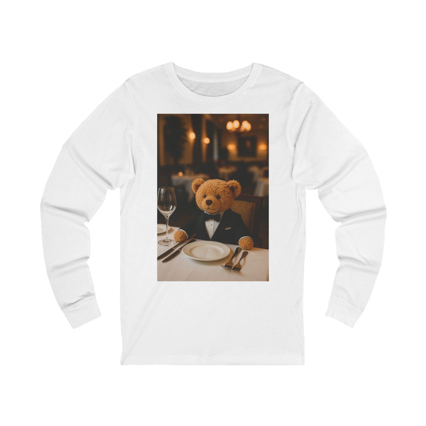 Teddy on Tour Out for Dinner Unisex Jersey Long Sleeve Tee