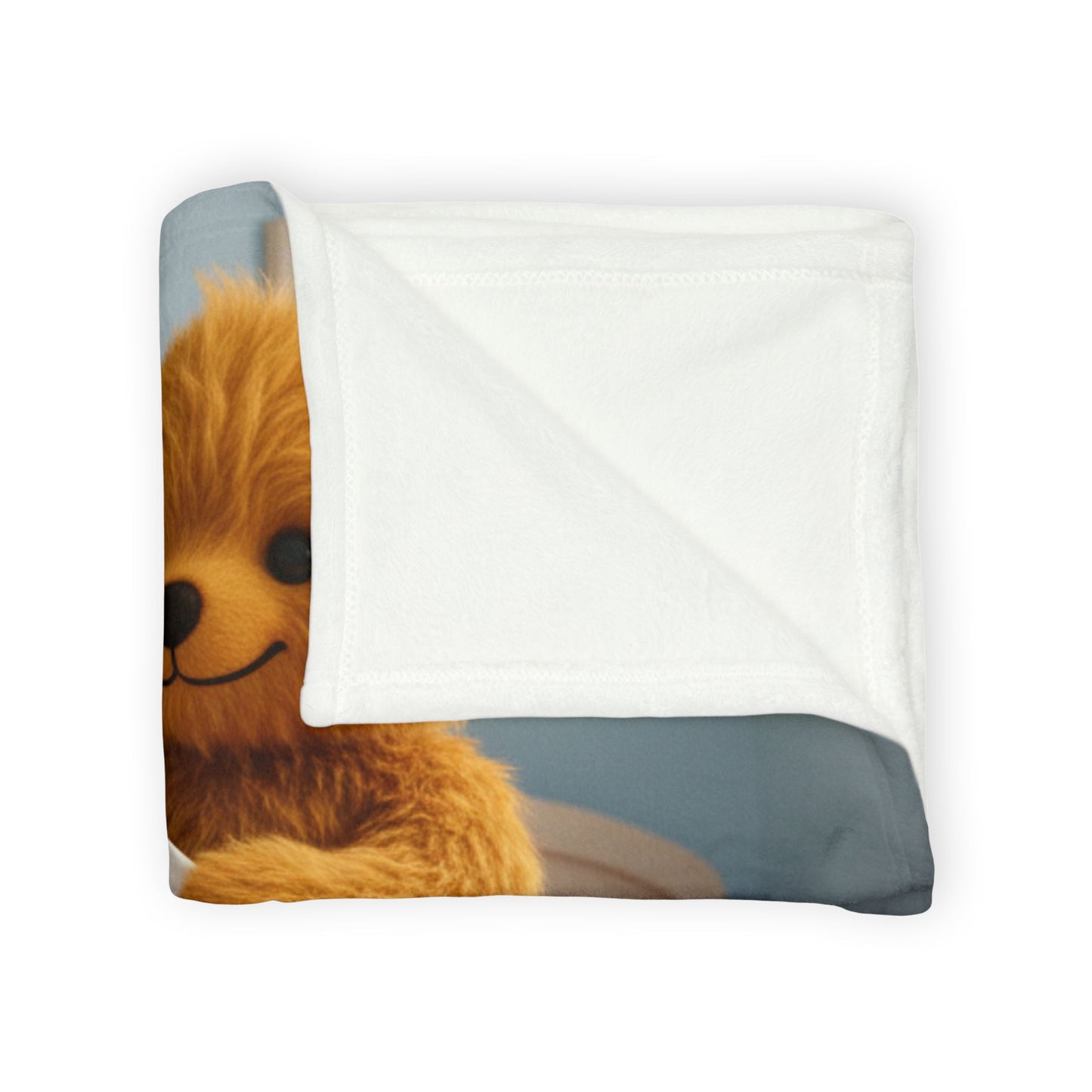 Teddy On Tour Teddy selecting clothes Soft Polyester Blanket (look for a matching cushion)