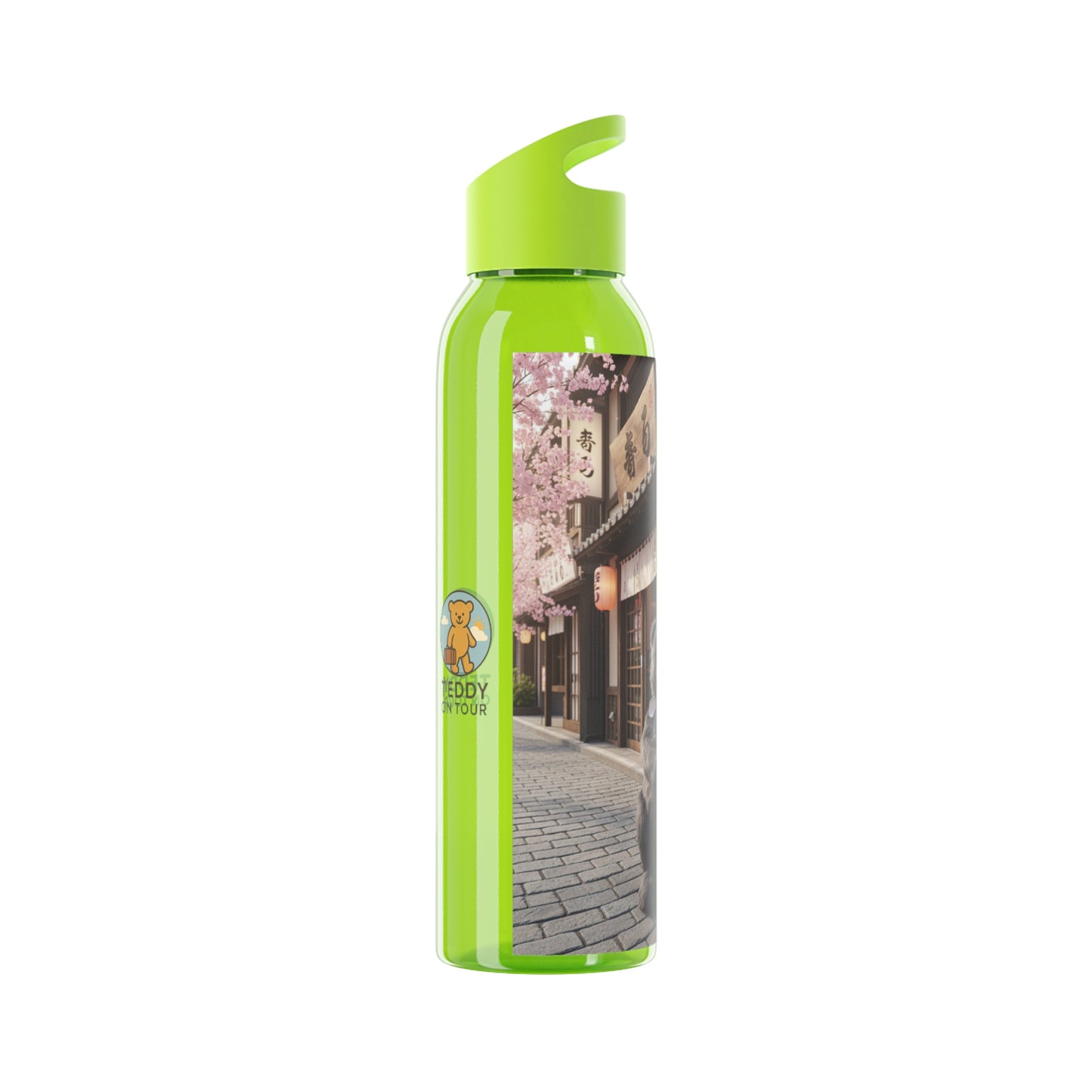 Teddy on Tour Adventurer in Japan Sky Water Bottle