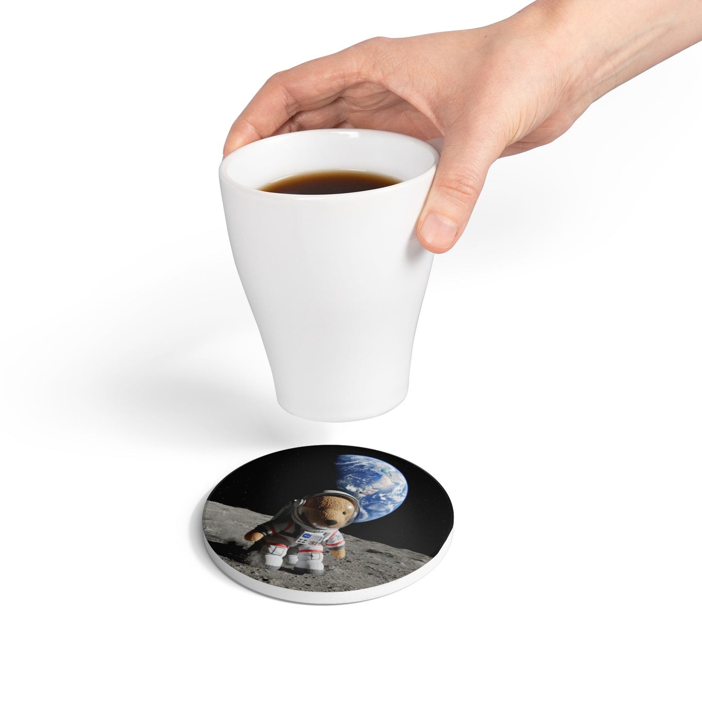 Teddy on Tour Rusty in Space Ceramic Coaster