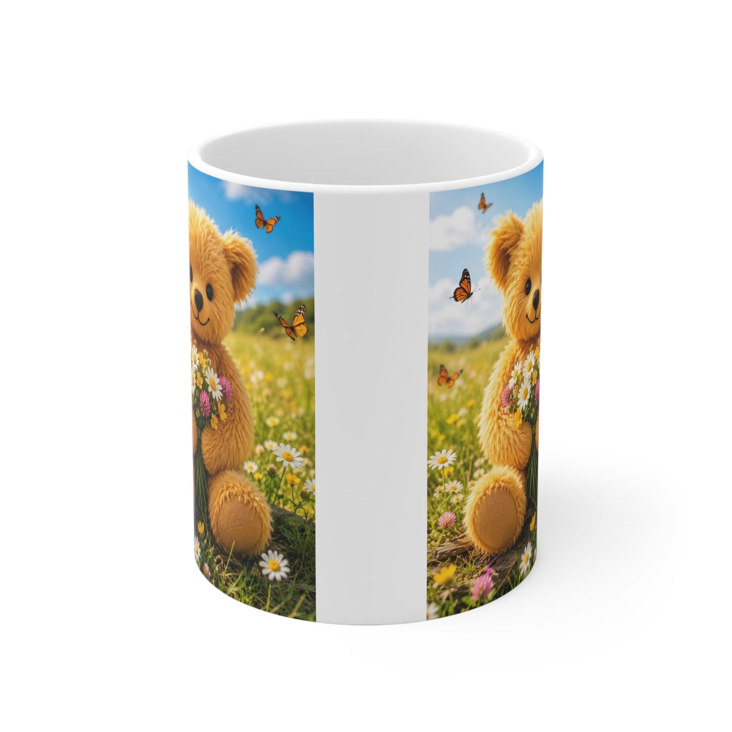Teddy On Tour Teddy with flowers Ceramic Mug