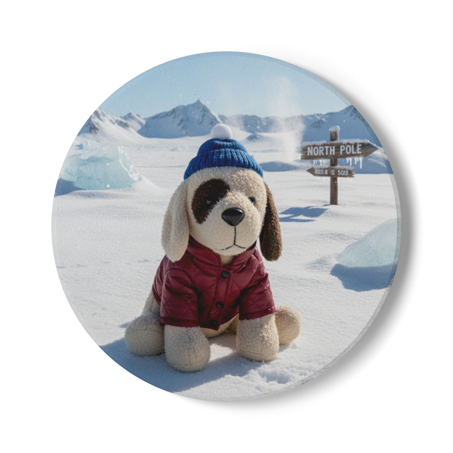 Teddy on Tour Christmas 2025 Ceramic Coaster 14