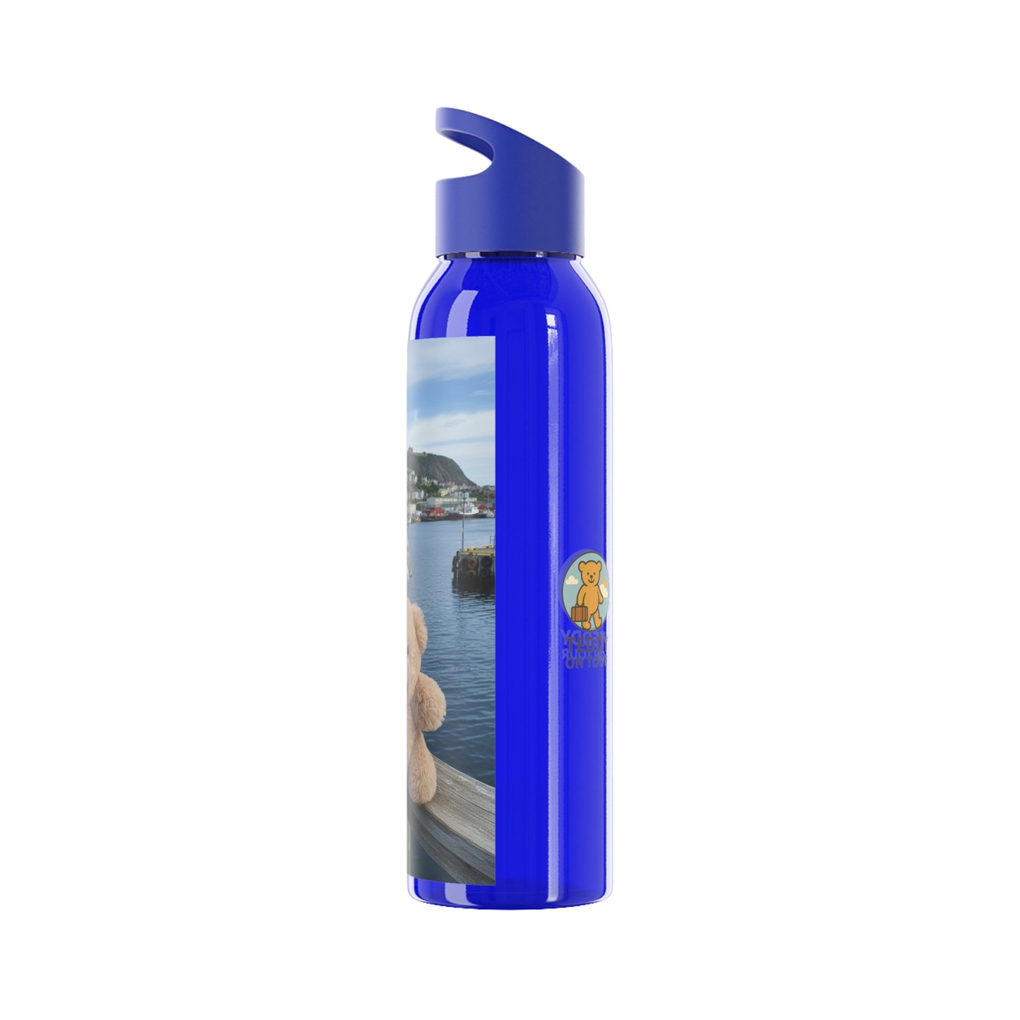 Teddy on Tour Fluffy in Newfoundland Sky Water Bottle