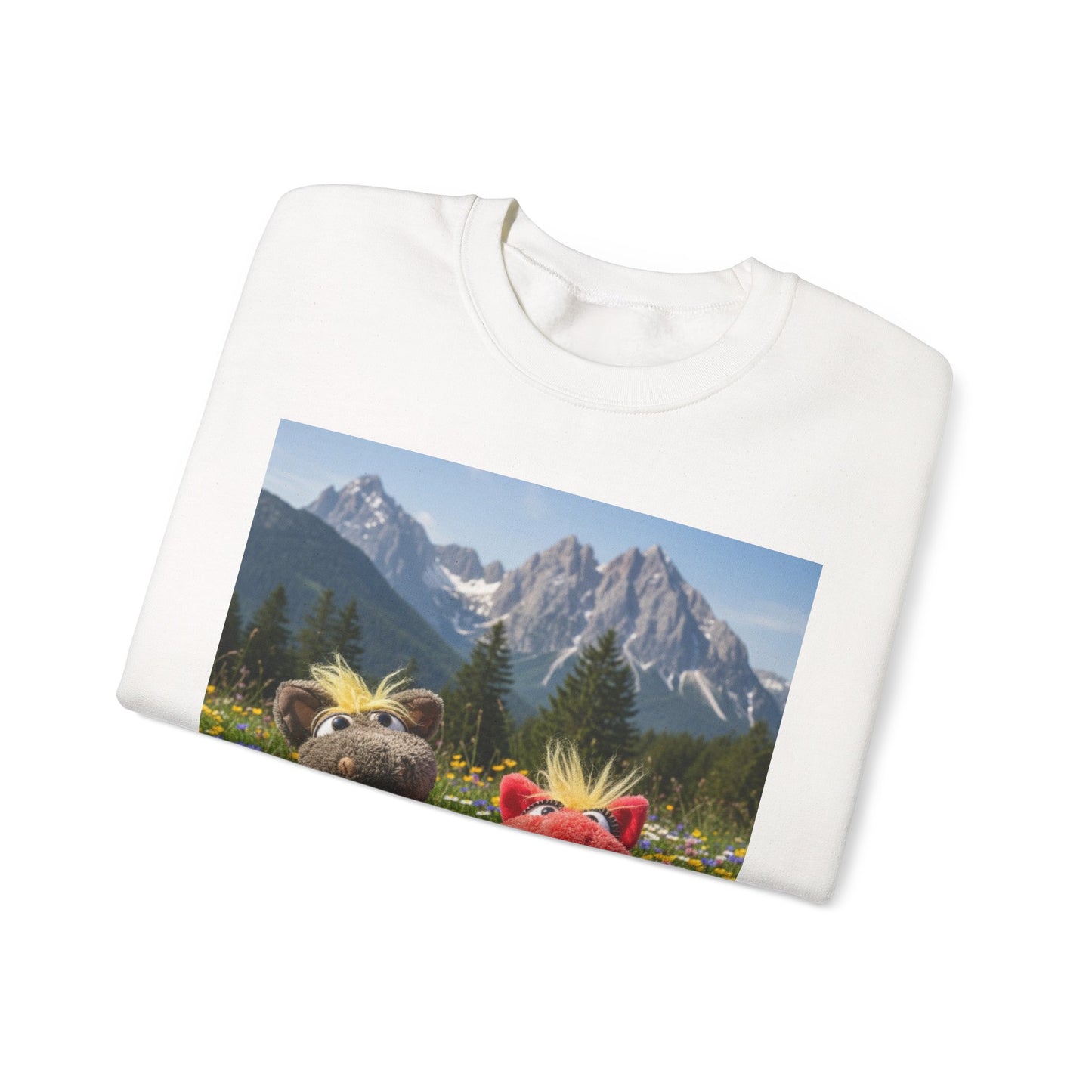 Teddy On Tour – Octey and Elsie in Seefeld-in-Tirol Austria Adult Unisex Heavy Blend™ Crewneck Sweatshirt