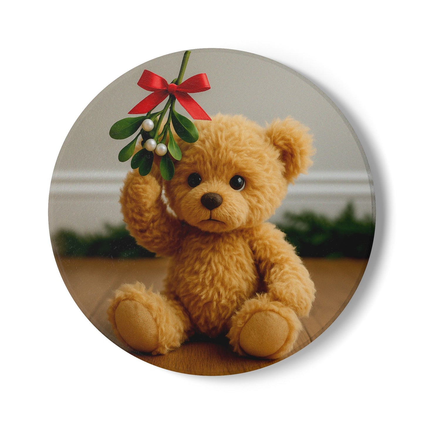Teddy on Tour Christmas 2025 Ceramic Coaster 2