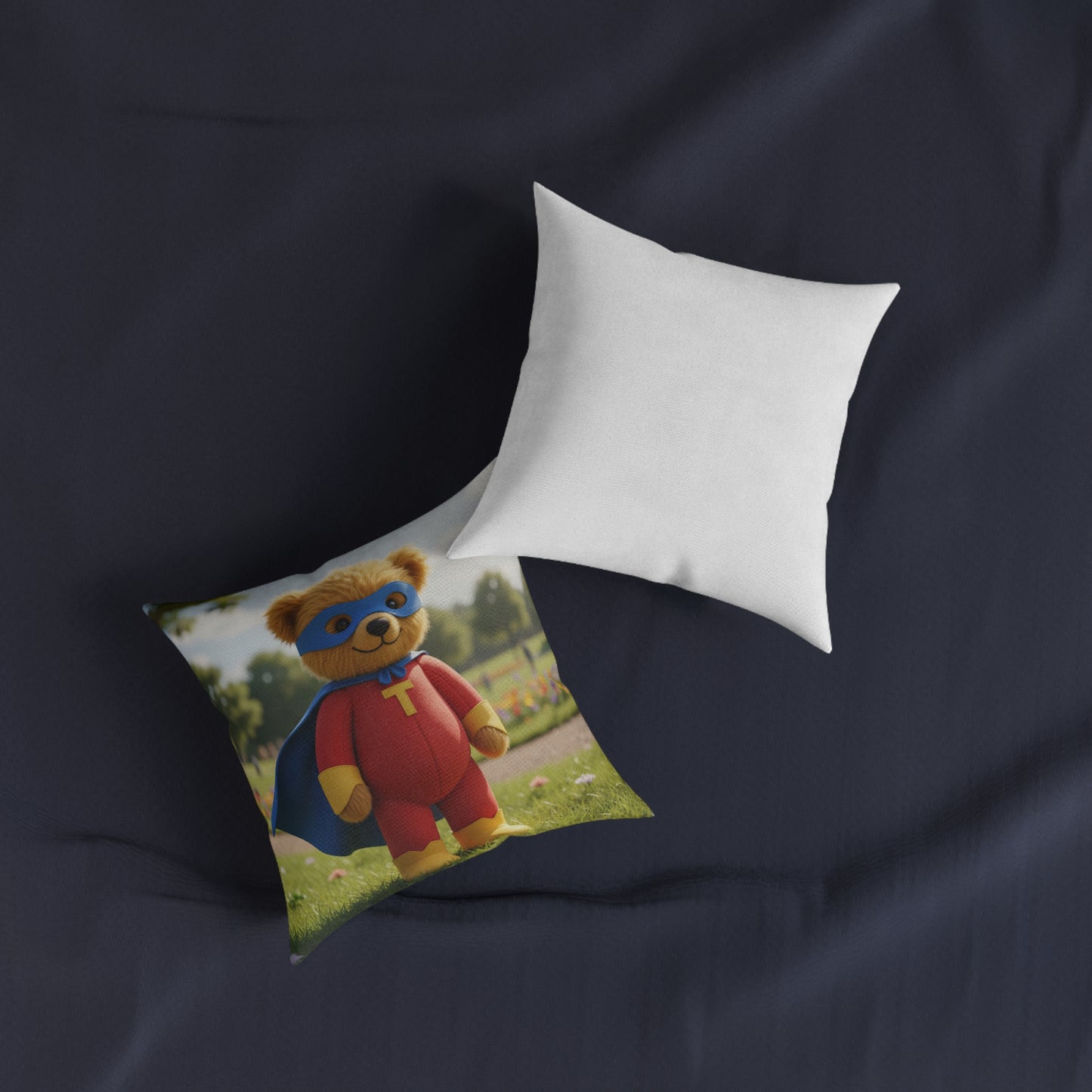Teddy on Tour Superhero Teddy Square Cushion