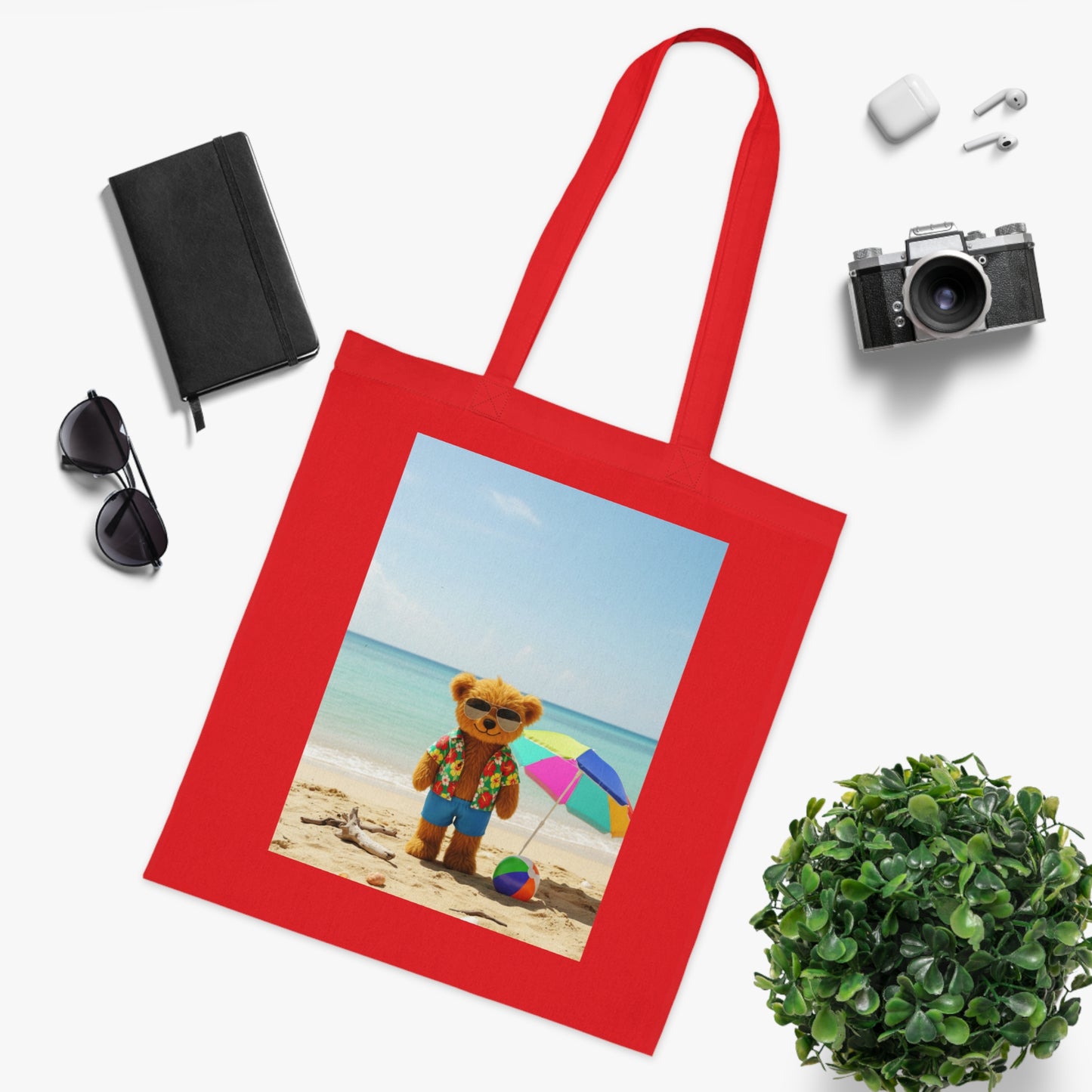 Teddy On Tour Cotton Tote Bag