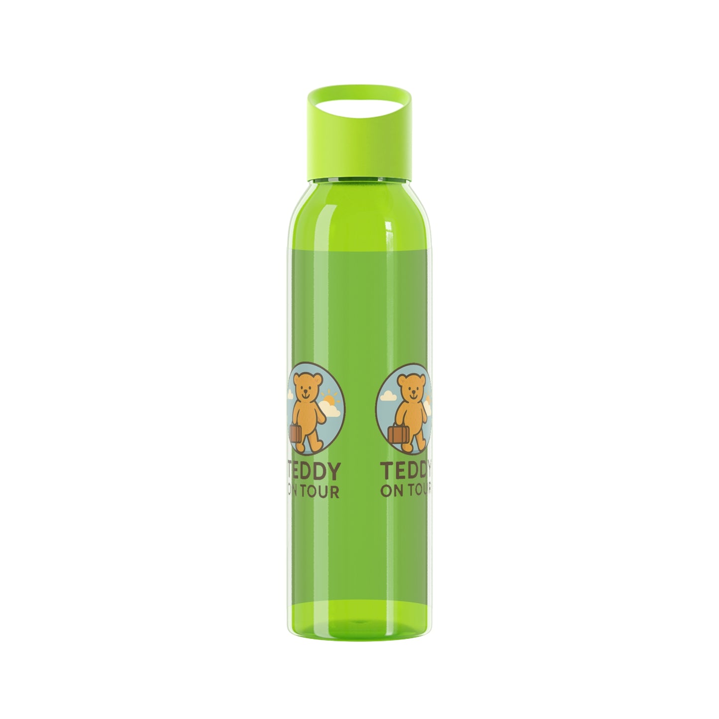 Teddy on Tour Bella in a sweet shop Sky Water Bottle