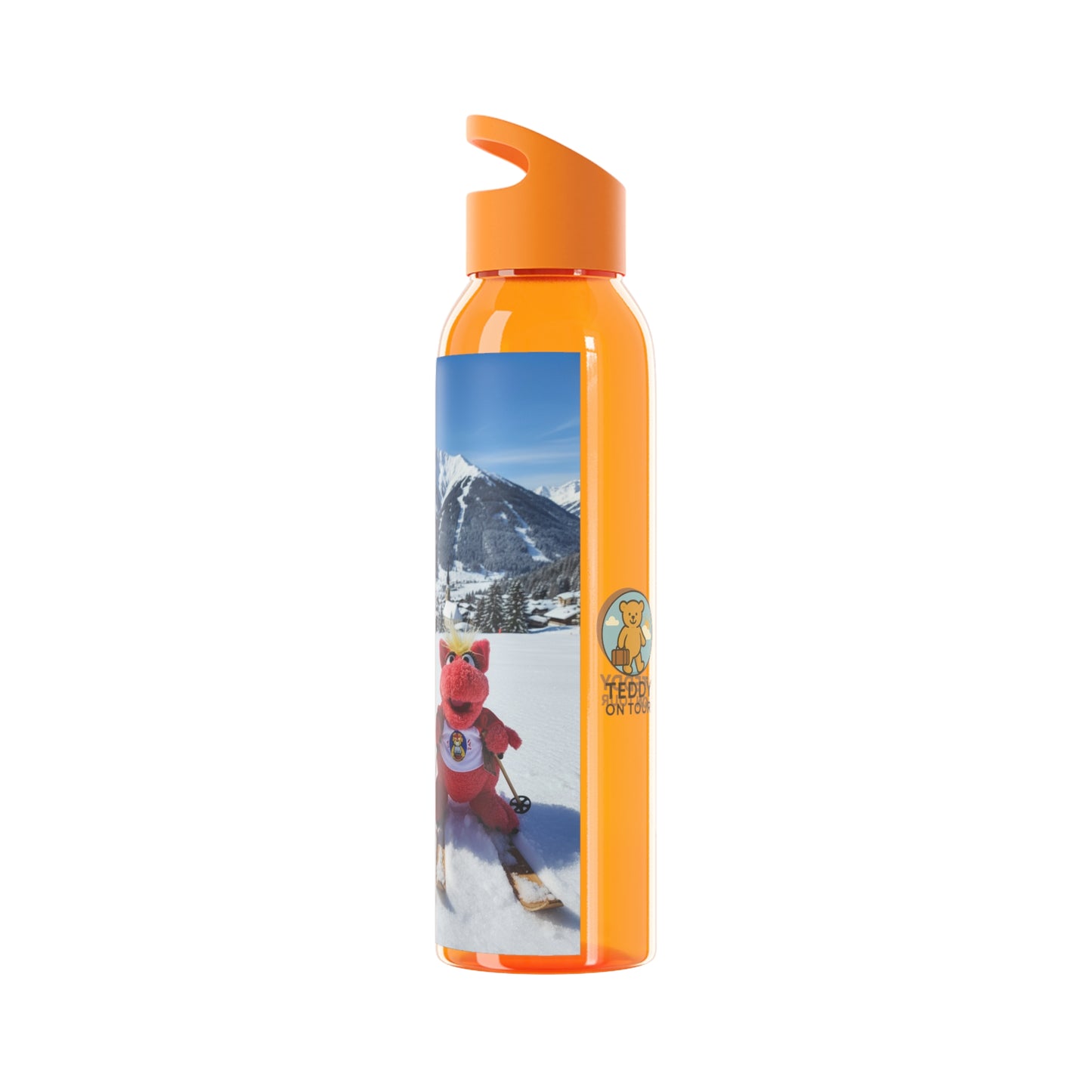Teddy on Tour Octey and Elsie in Seefeld-in-Tirol Austria Sky Water Bottle