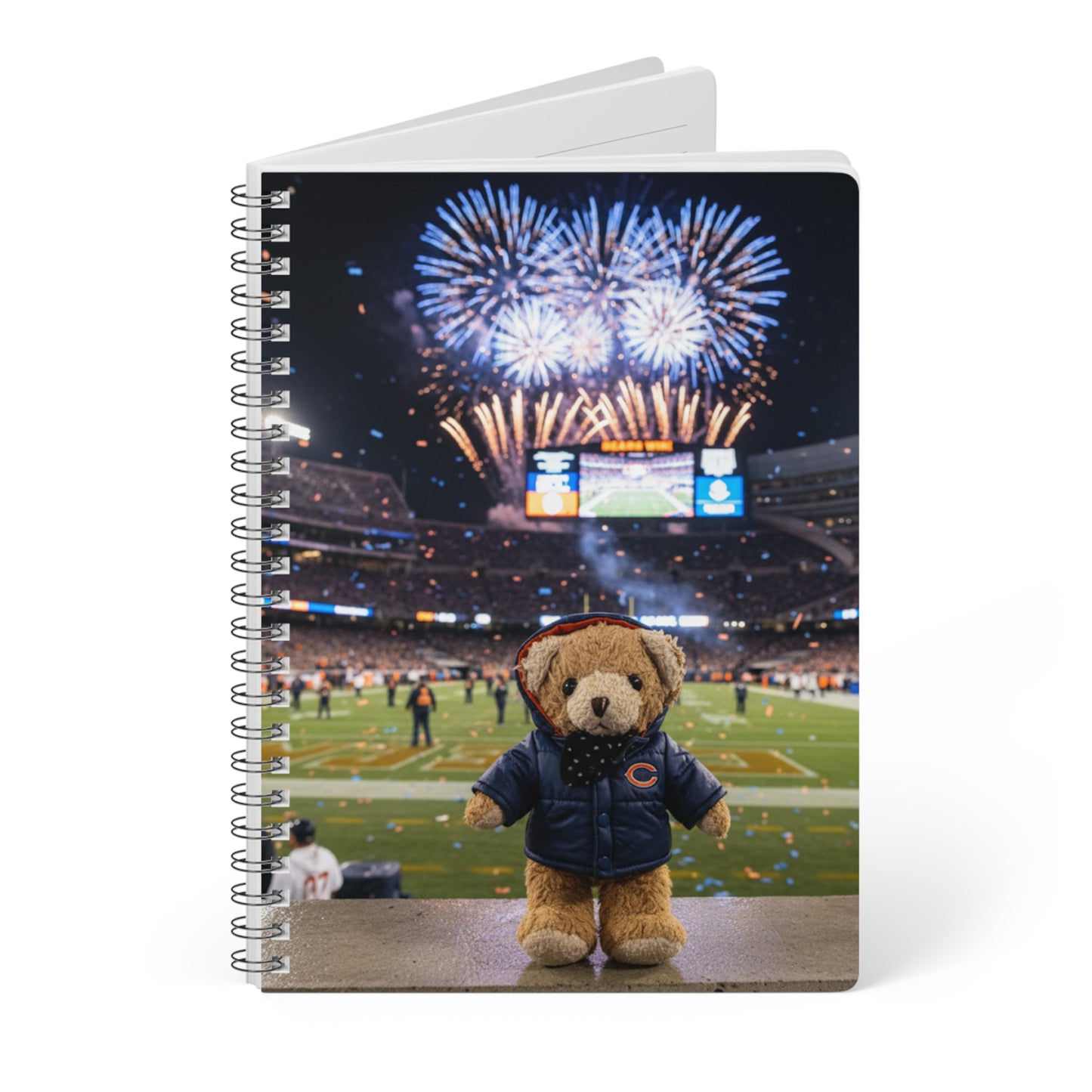 Teddy On tour Ben visits the Chicago Bears Softcover Notebook, A5