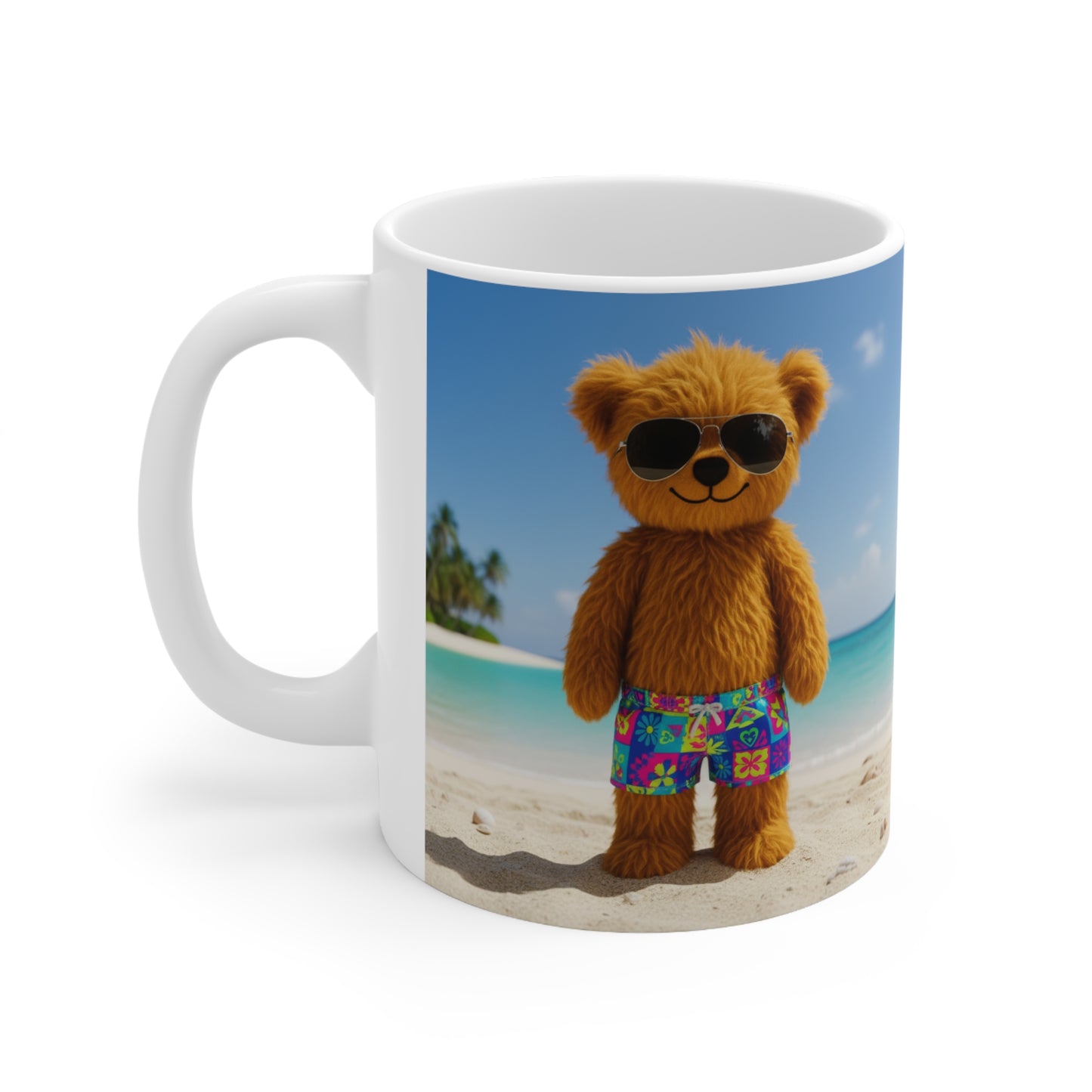 Teddy On Tour Teddy on Beach Ceramic Mug