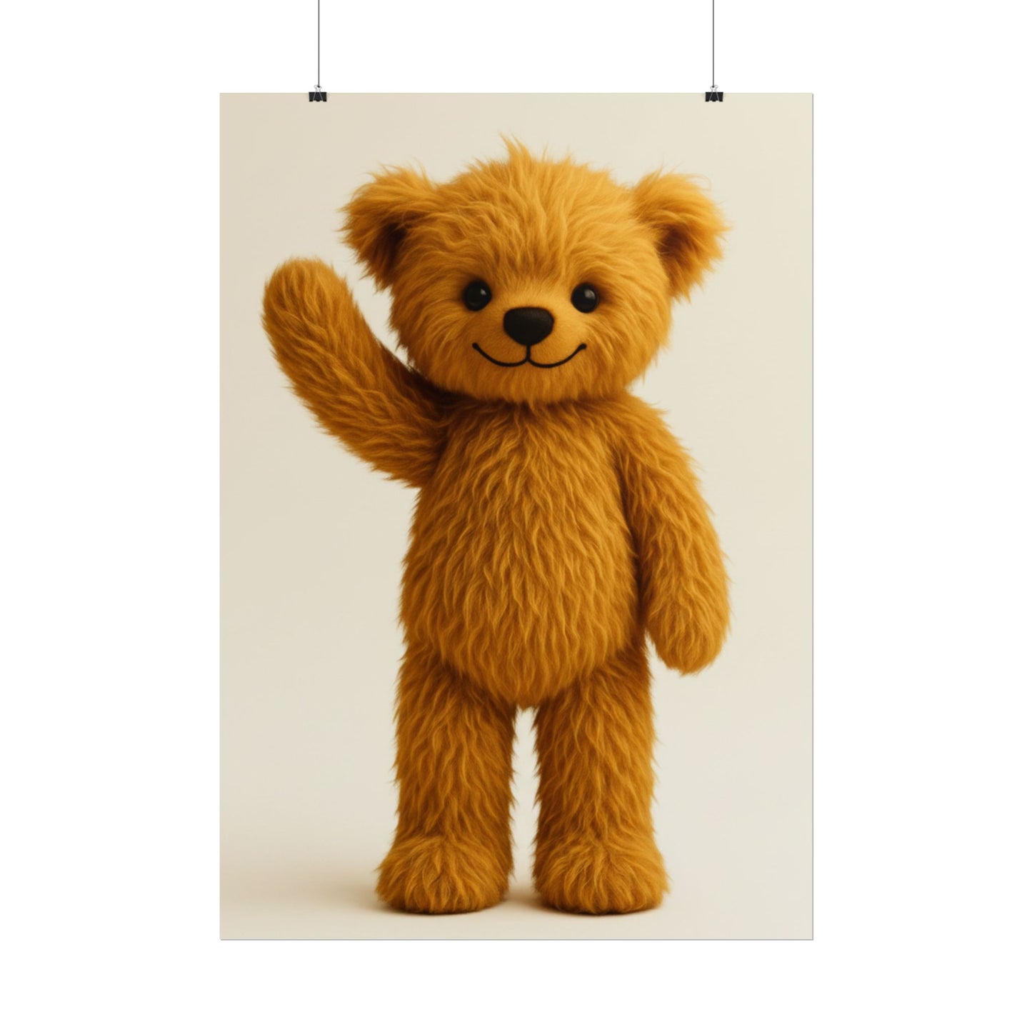 Teddy On Tour Teddy waving poster Rolled Posters