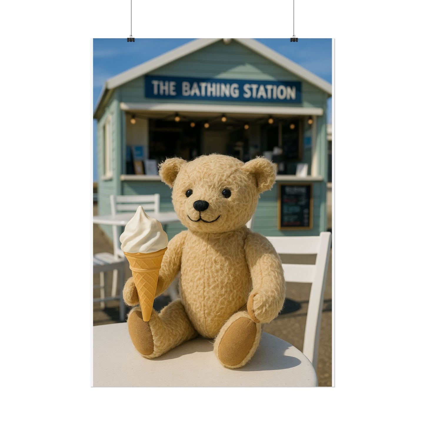 Teddy on Tour Bexhill Bathing Station Rolled Posters