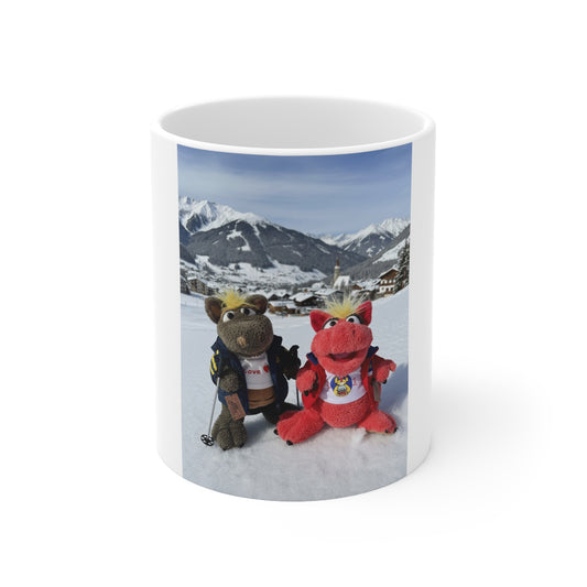 Teddy On Tour – Octey and Elsie in Seefeld-in-Tirol Austria Ceramic Coffee Cup