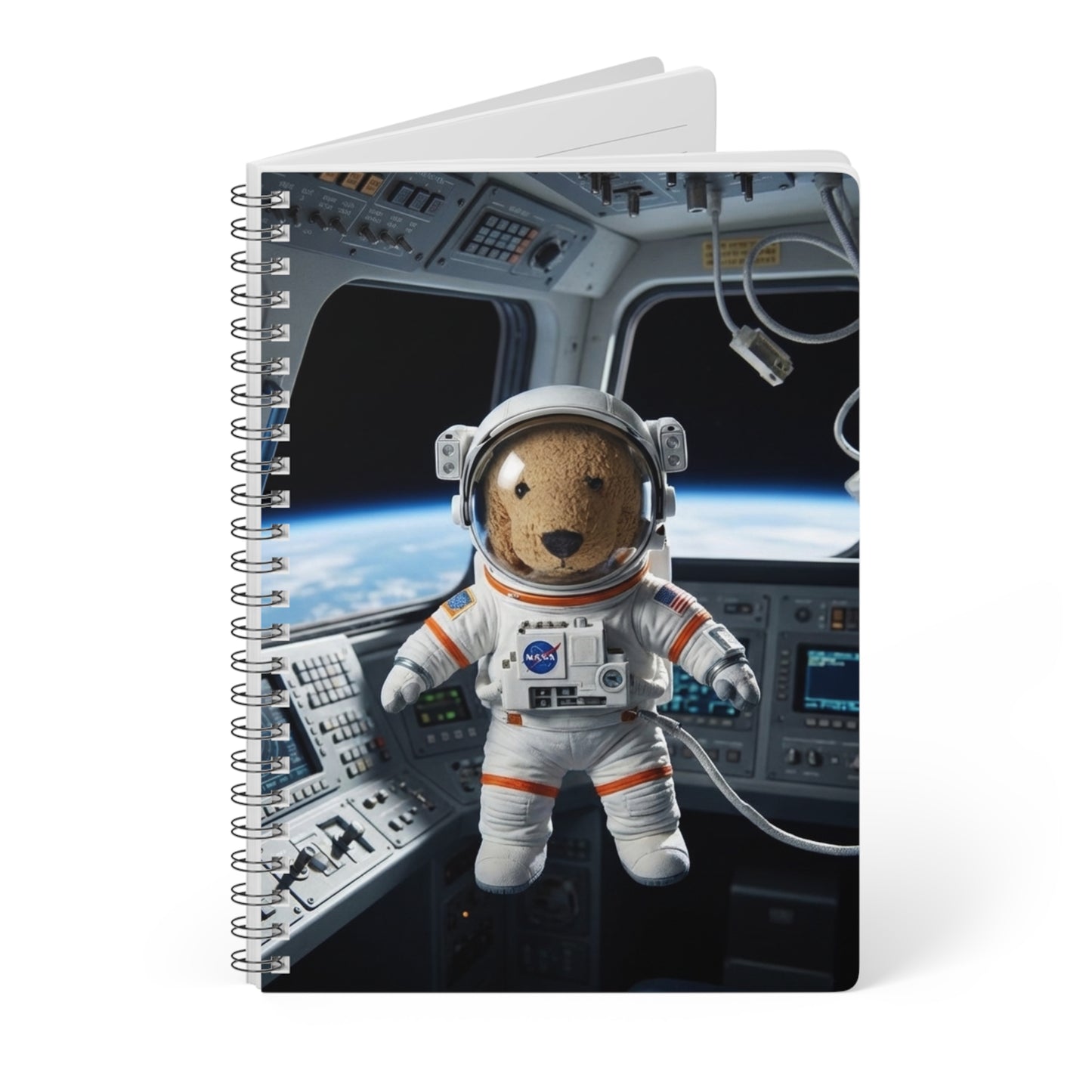Teddy On tour Rusty in Space Softcover Notebook, A5
