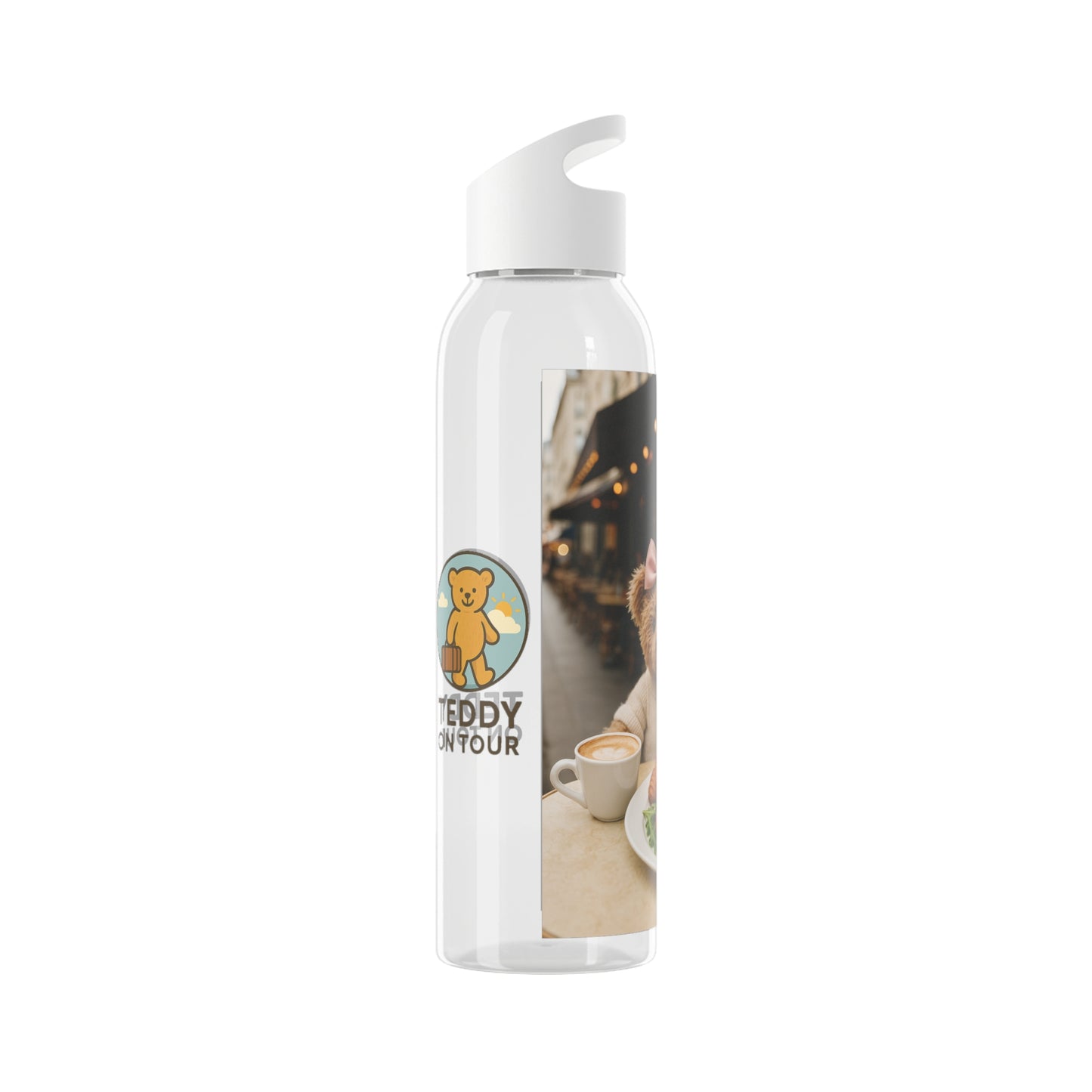 Teddy on Tour Luna in Paris Sky Water Bottle