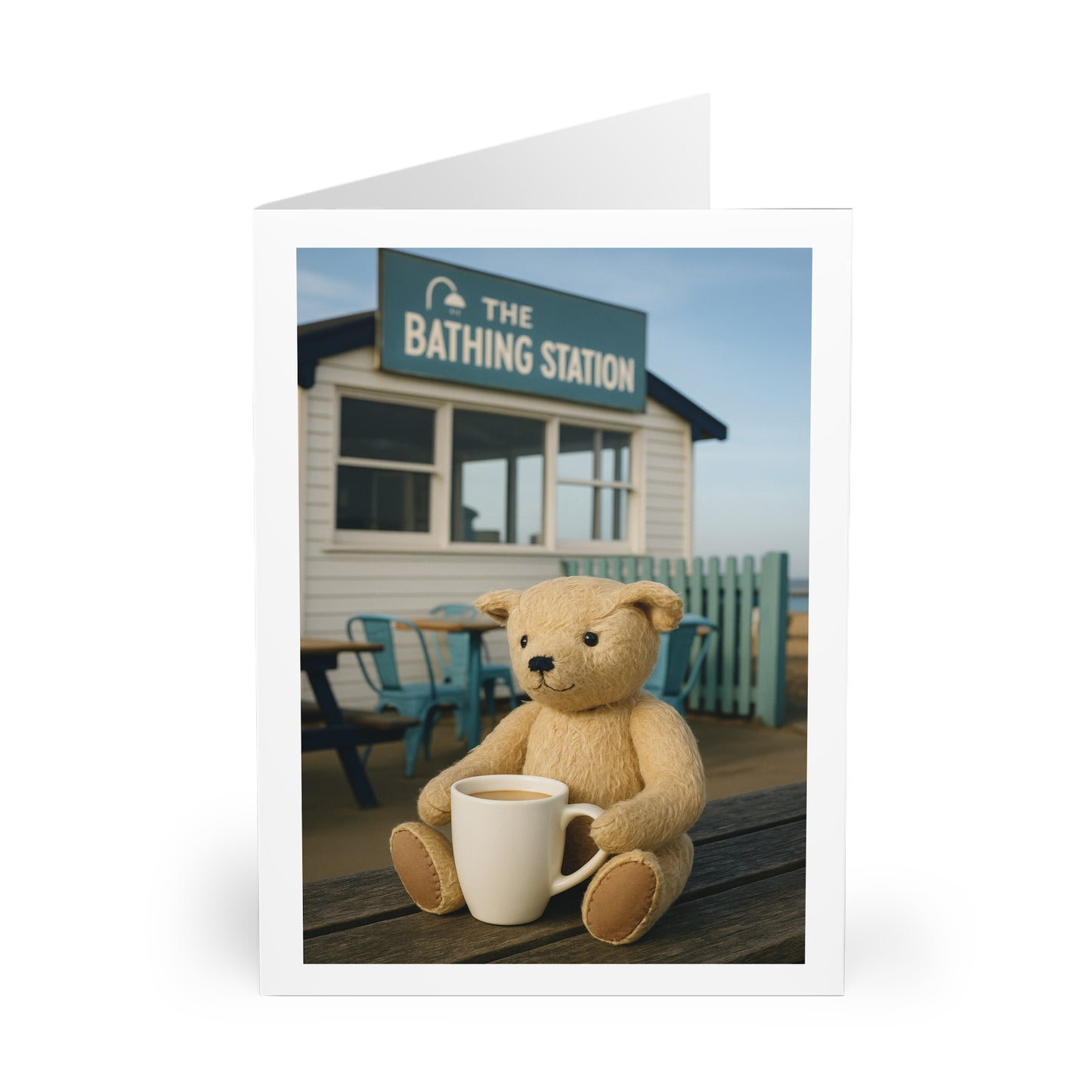 Teddy On Tour – Bexhill Bathing Station Greeting Cards (5 Pack)