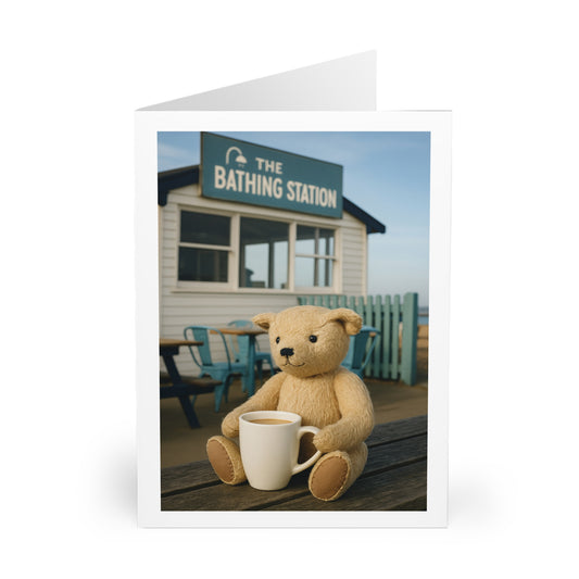 Teddy On Tour – Bexhill Bathing Station Greeting Cards (5 Pack)