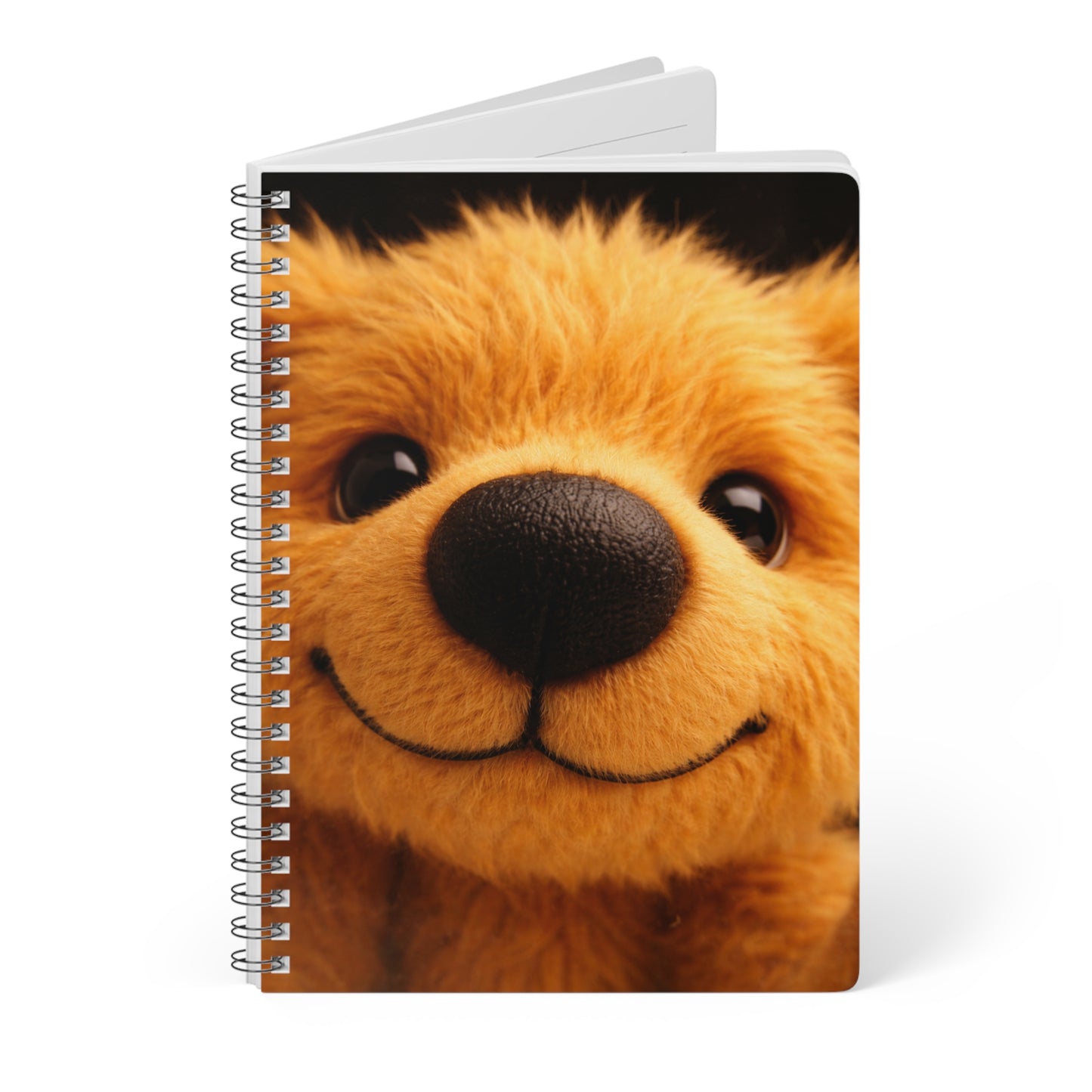 Teddy On tour Close Up Scruffy Teddy Softcover Notebook, A5