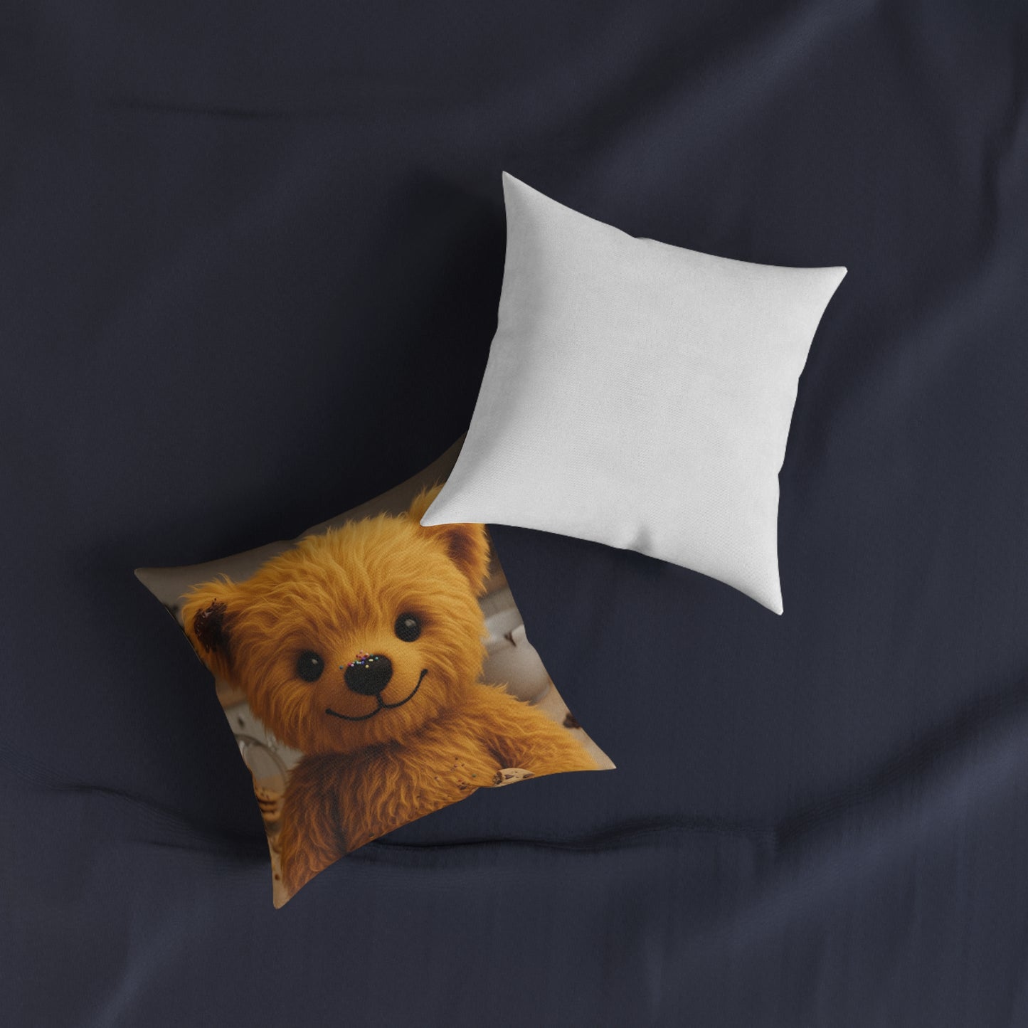 Teddy on Tour Close Up Teddy Square Cushion