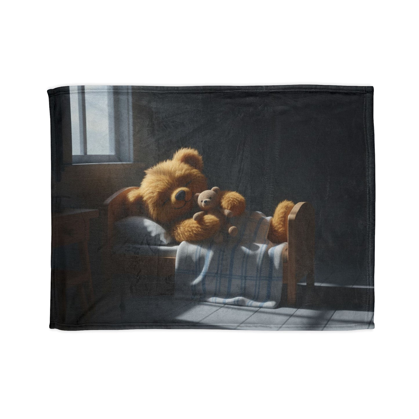 Teddy On Tour Teddy In Bed Soft Polyester Blanket (look for a matching cushion)