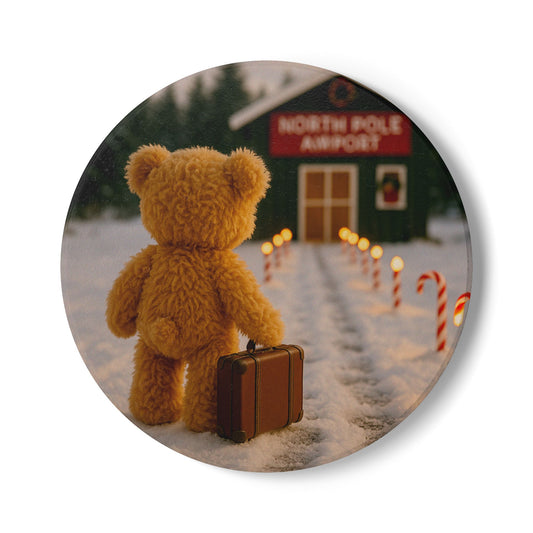 Teddy on Tour Christmas 2025 Ceramic Coaster 7