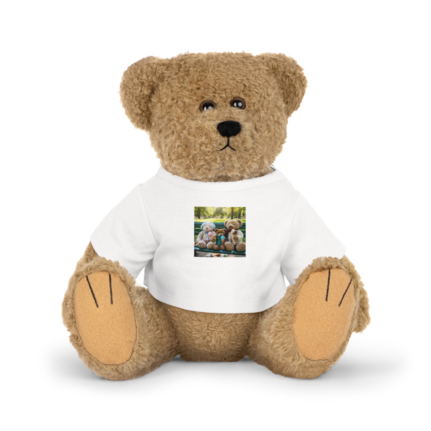Teddy On Tour – Bear Family enjoy afternoon tea Plush Toy with T-Shirt