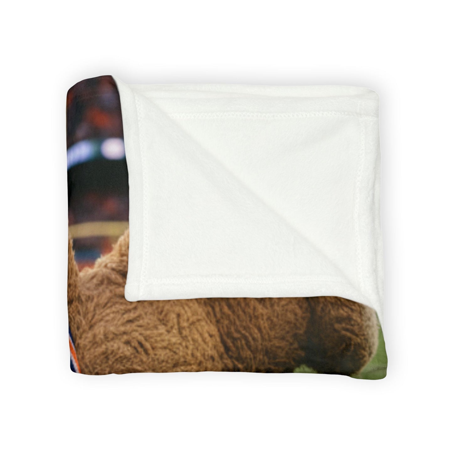Teddy On Tour Ben visits Chicago Bears Soft Polyester Blanket