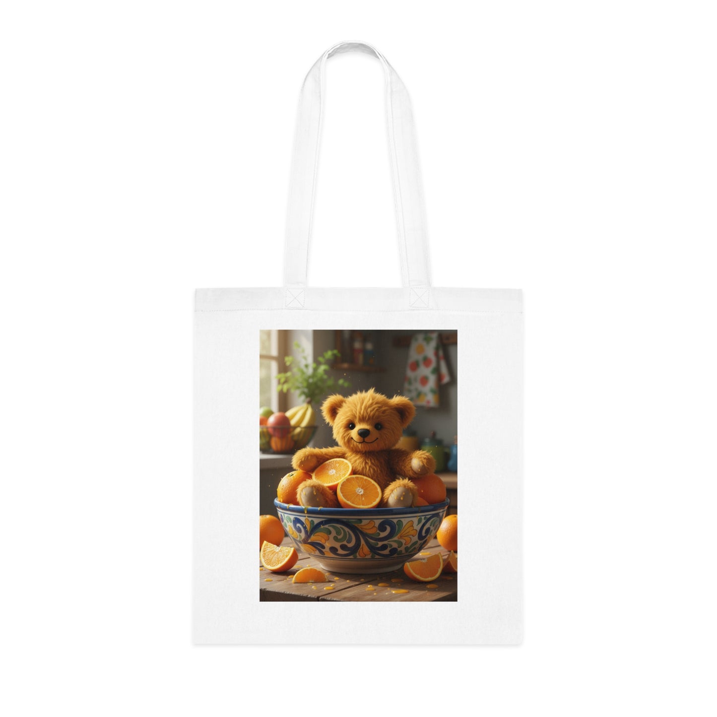Teddy On Tour Cotton Tote Bag