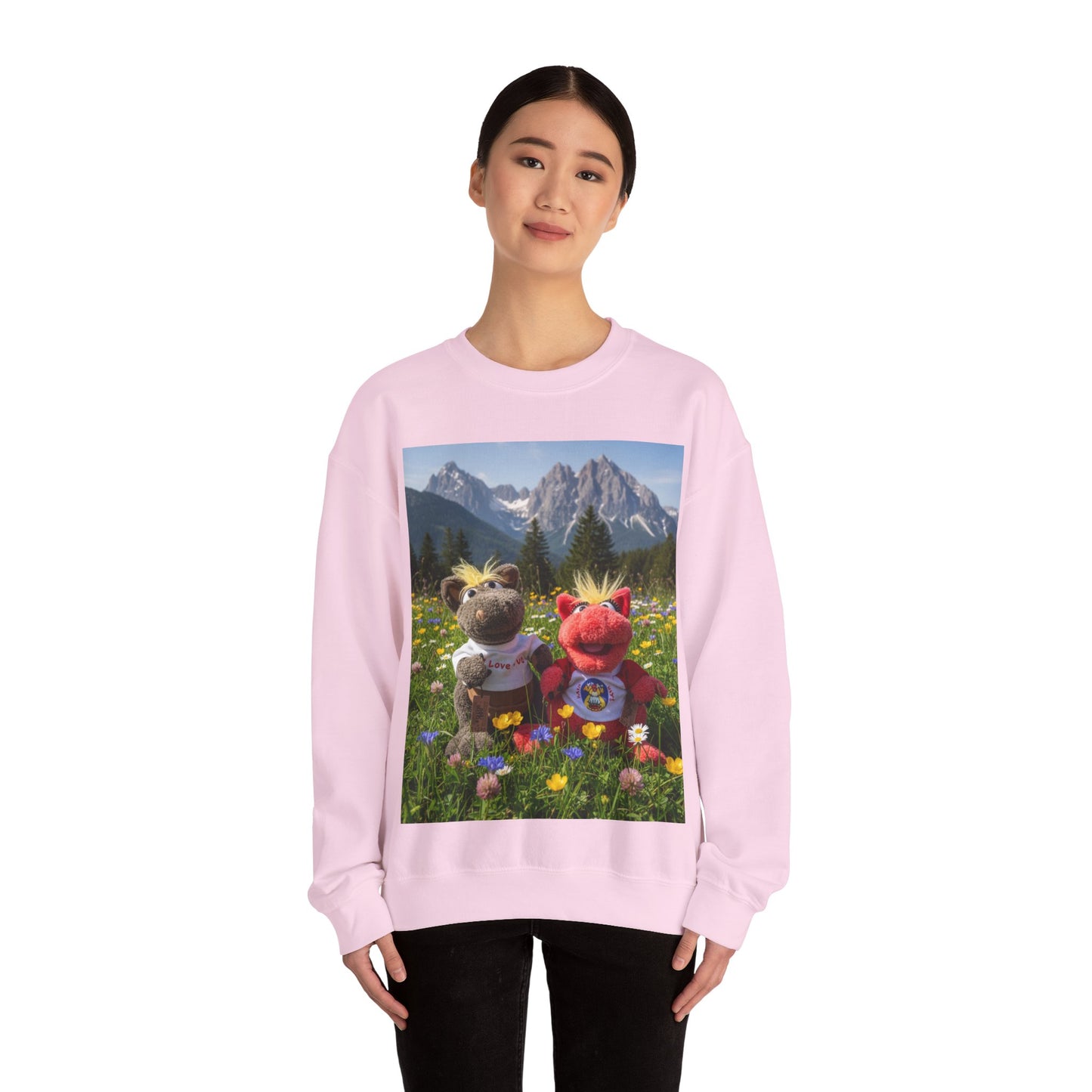 Teddy On Tour – Octey and Elsie in Seefeld-in-Tirol Austria Adult Unisex Heavy Blend™ Crewneck Sweatshirt
