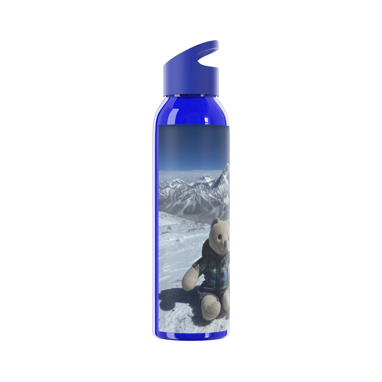 Teddy on Tour TB and Pippa Climb Everest Sky Water Bottle