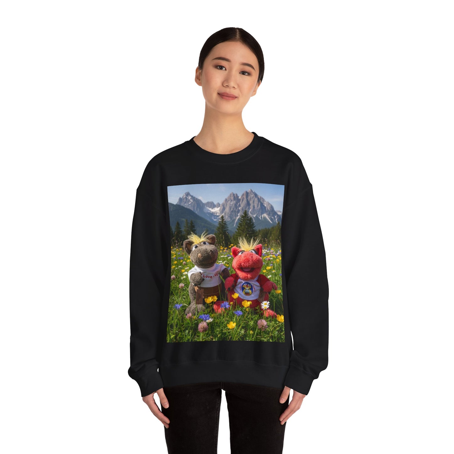 Teddy On Tour – Octey and Elsie in Seefeld-in-Tirol Austria Adult Unisex Heavy Blend™ Crewneck Sweatshirt