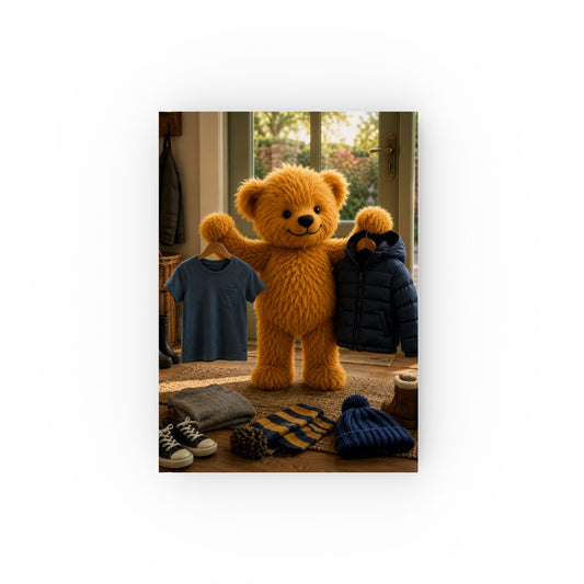 Teddy on Tour stationery Hard Backed Journal