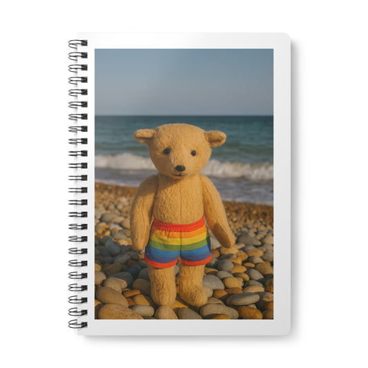 Teddy On tour Bexhill Wire bound Softcover Notebook, A5