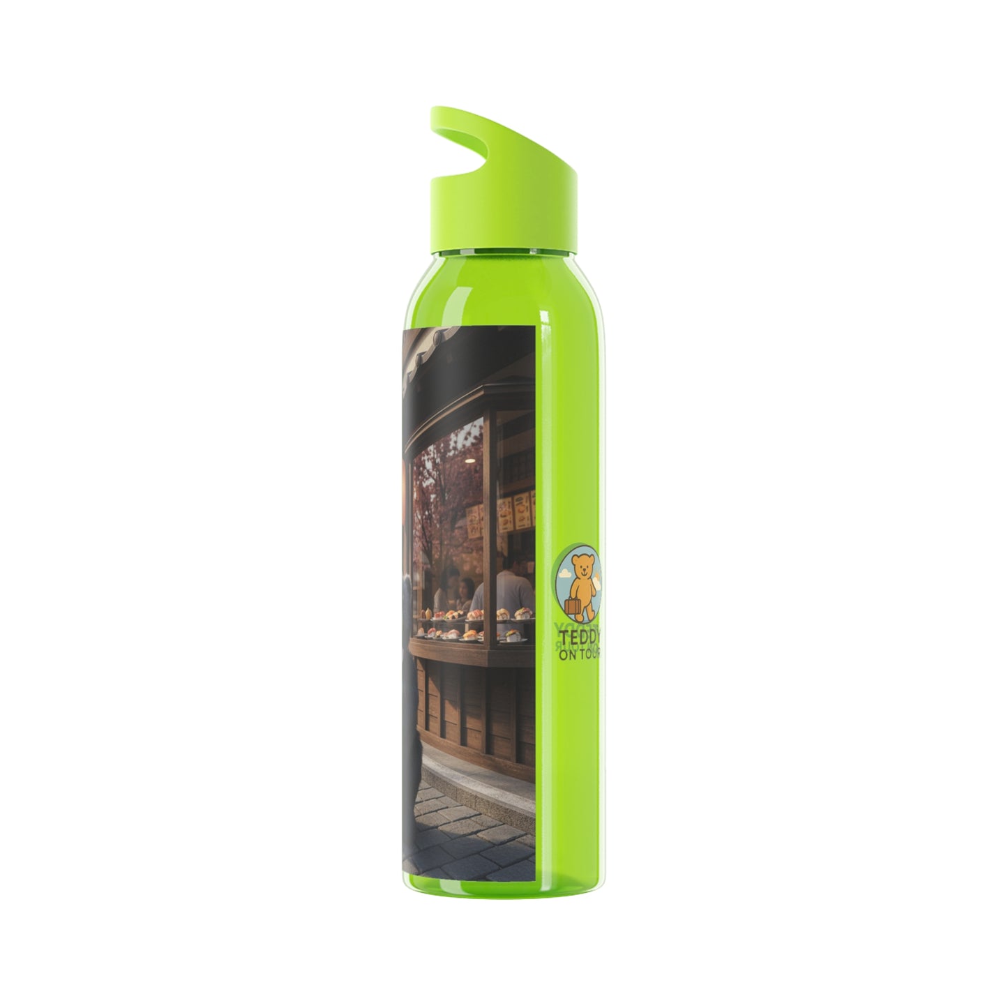 Teddy on Tour Adventurer in Japan Sky Water Bottle