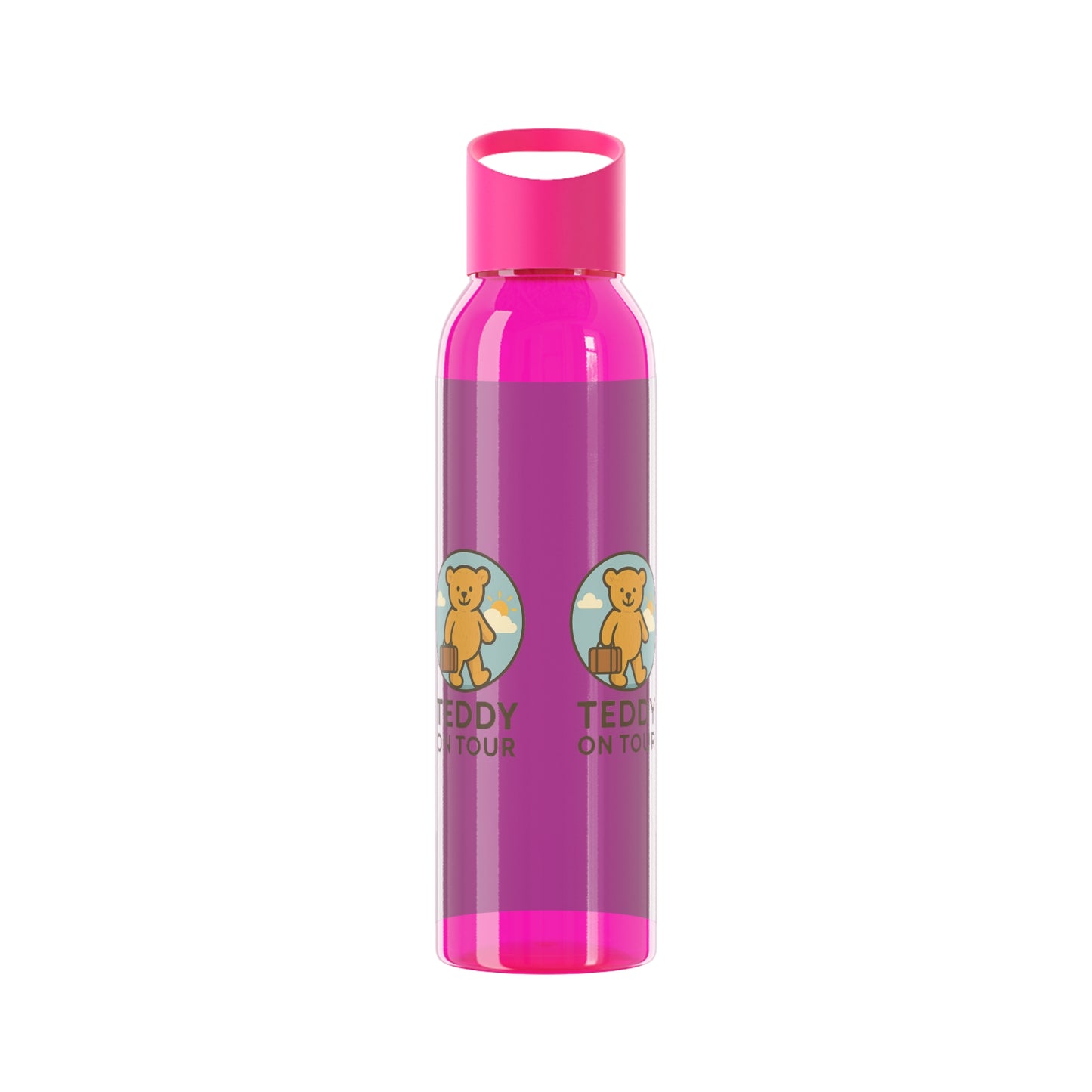 Teddy on Tour Bella in a sweet shop Sky Water Bottle