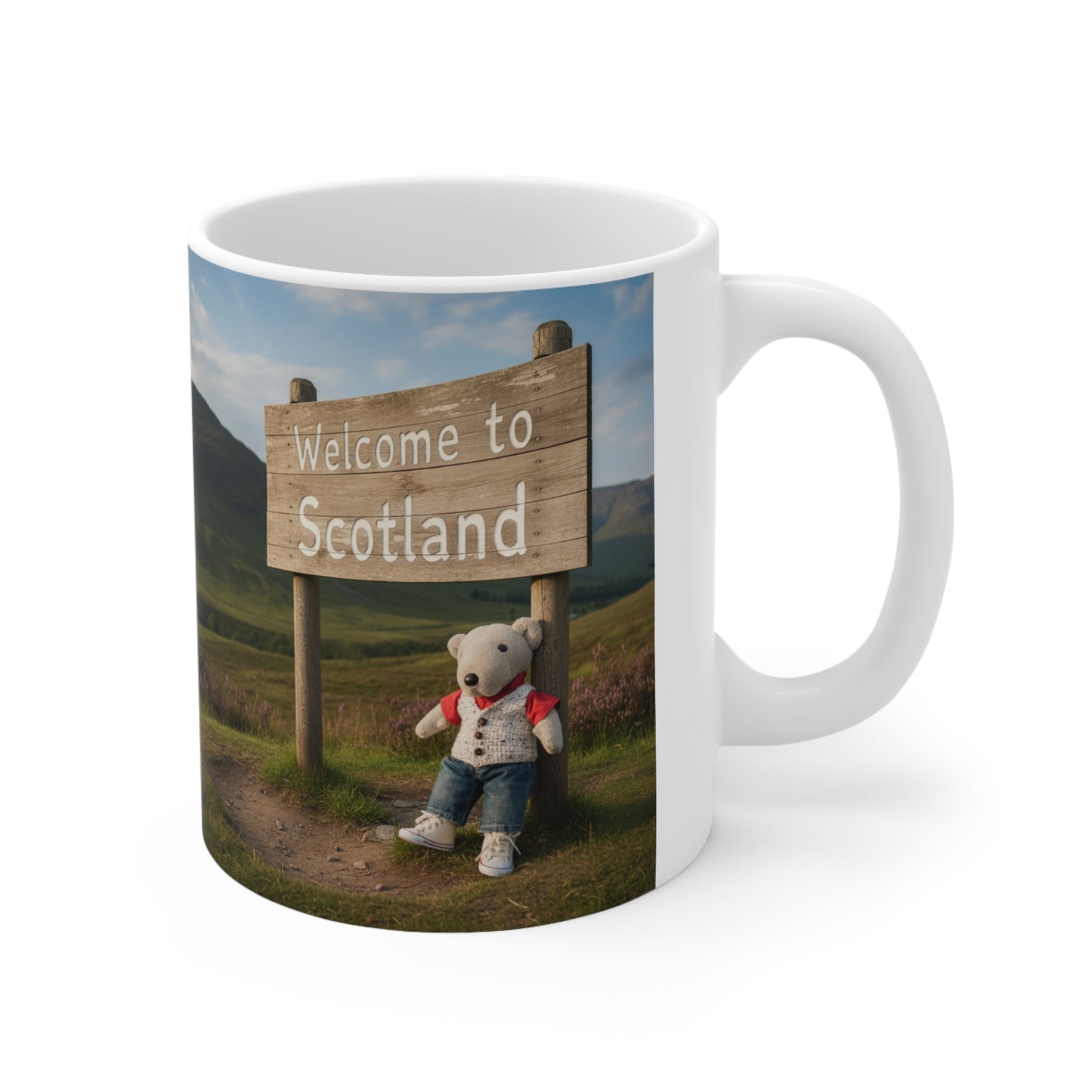 Teddy On Tour – Andrew in Scotland Ceramic Coffee Cup