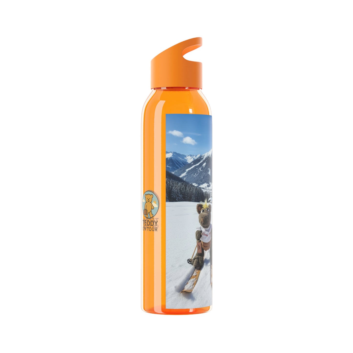 Teddy on Tour Octey and Elsie in Seefeld-in-Tirol Austria Sky Water Bottle