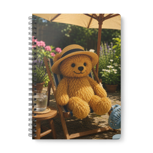 Teddy On tour stationery teddy in deckchair Softcover Notebook A5