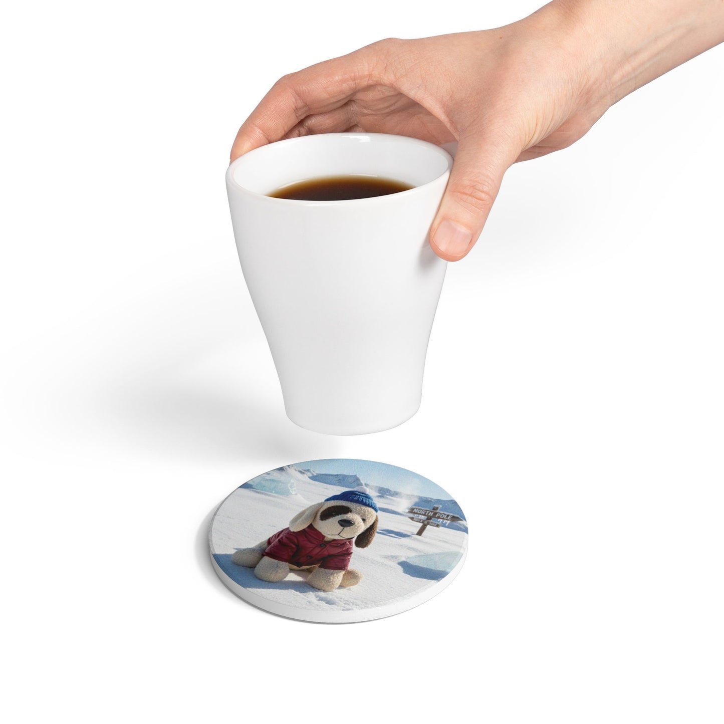 Teddy on Tour Christmas 2025 Ceramic Coaster 14