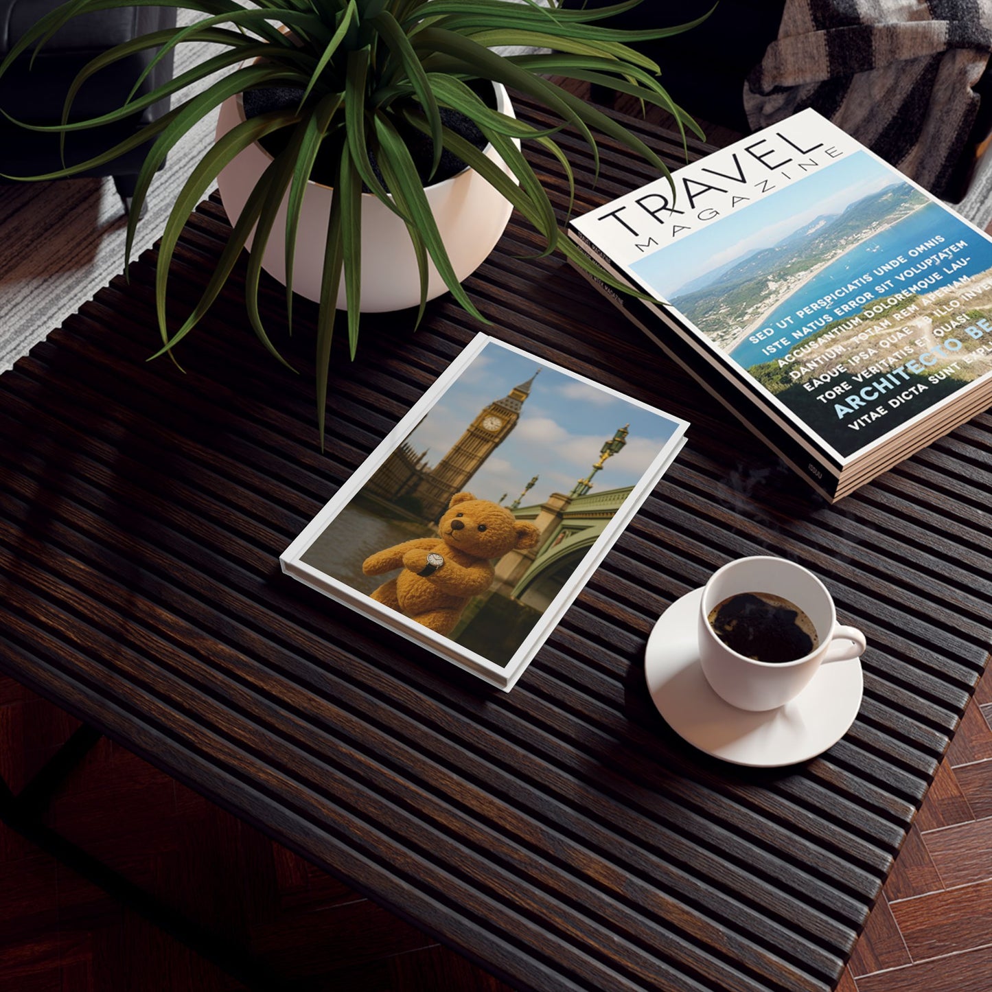 Teddy on Tour Adventure Gallery Landmark Hard Backed Journal