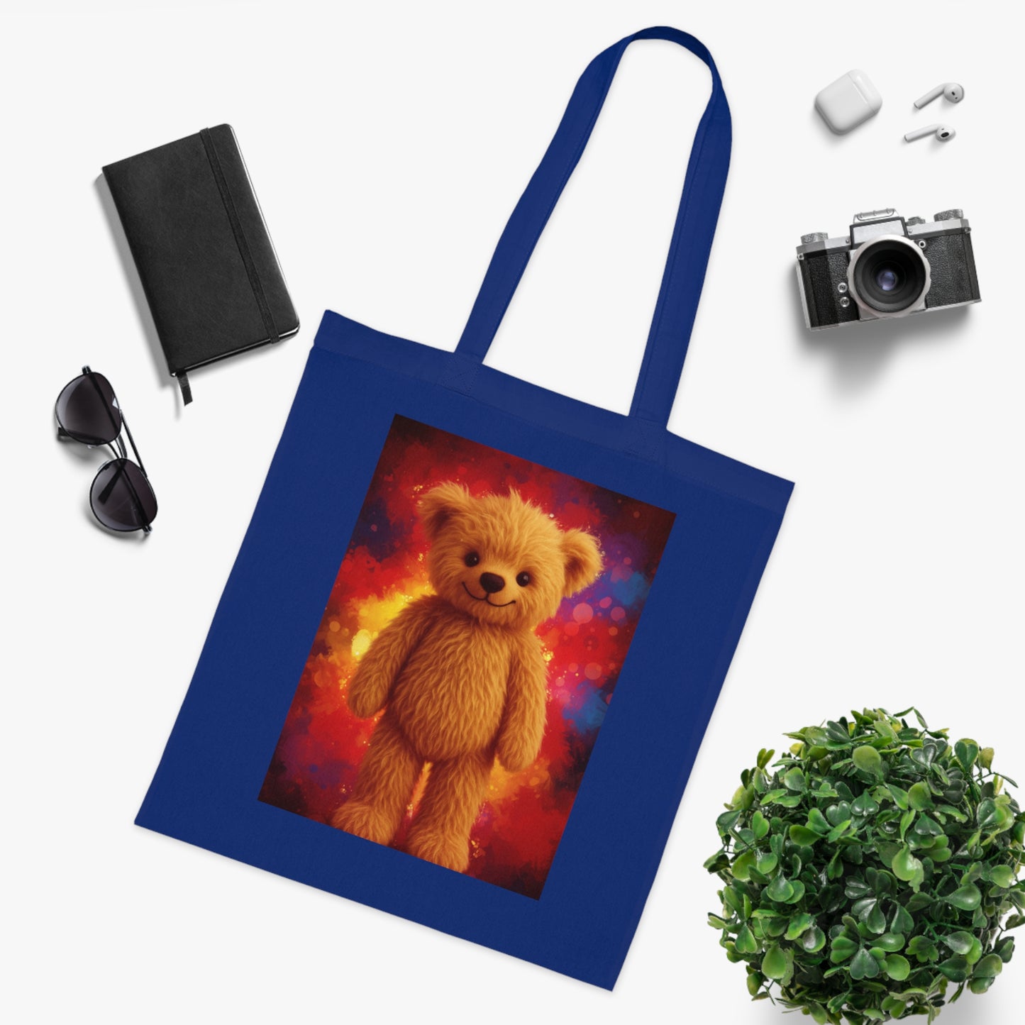 Teddy On Tour Cotton Tote Bag